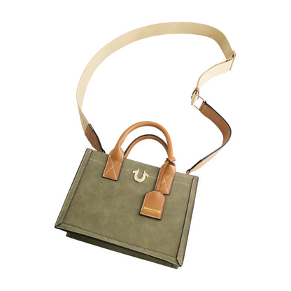 True Religion Modern Edge Suede Tote, Olive