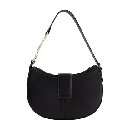 True Religion Horseshoe Strap Crescent Hobo, BLACK