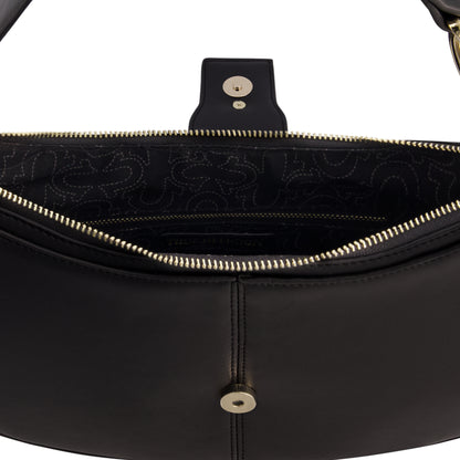 True Religion Horseshoe Strap Crescent Hobo, BLACK