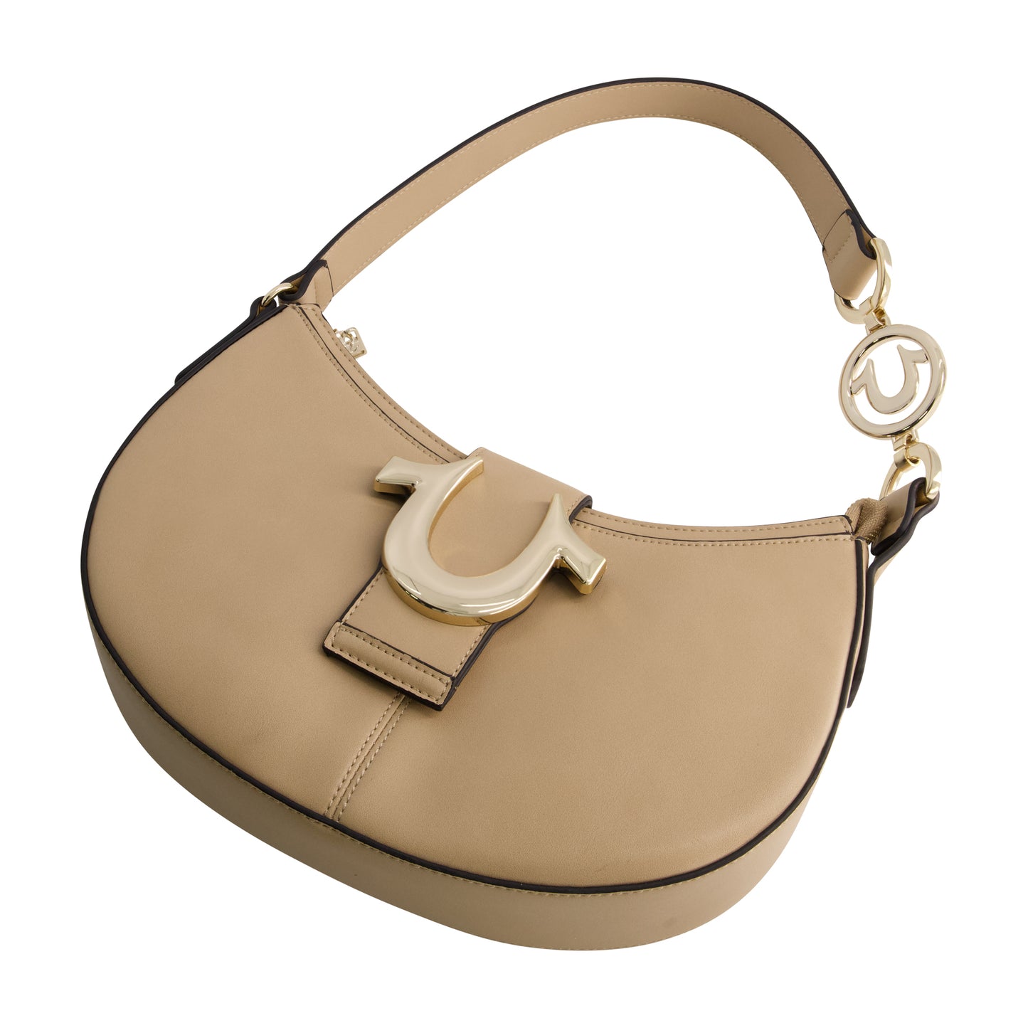 True Religion Horseshoe Strap Crescent Hobo, CAMEL