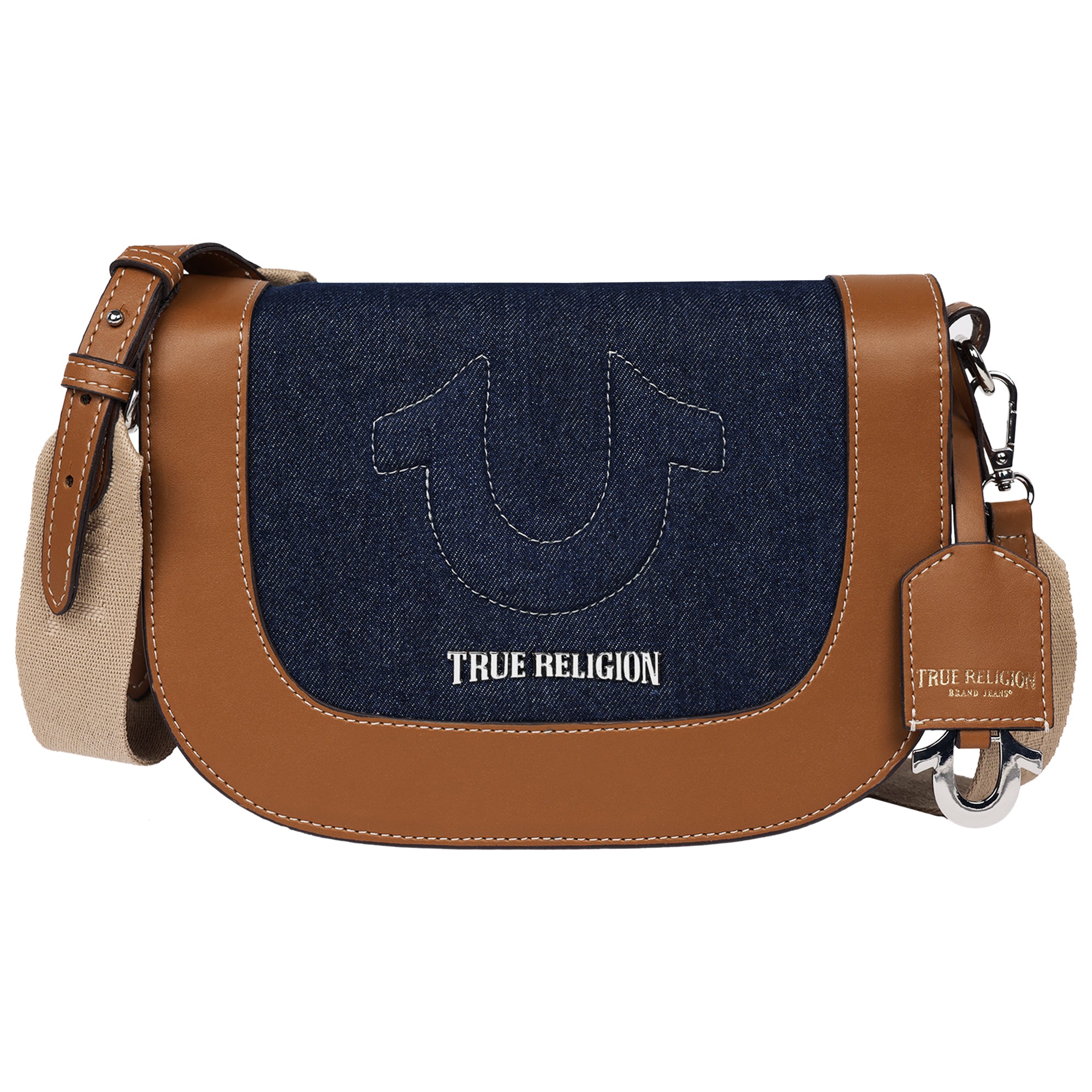 True Religion Denim Raised Horseshoe Crossbody Flap