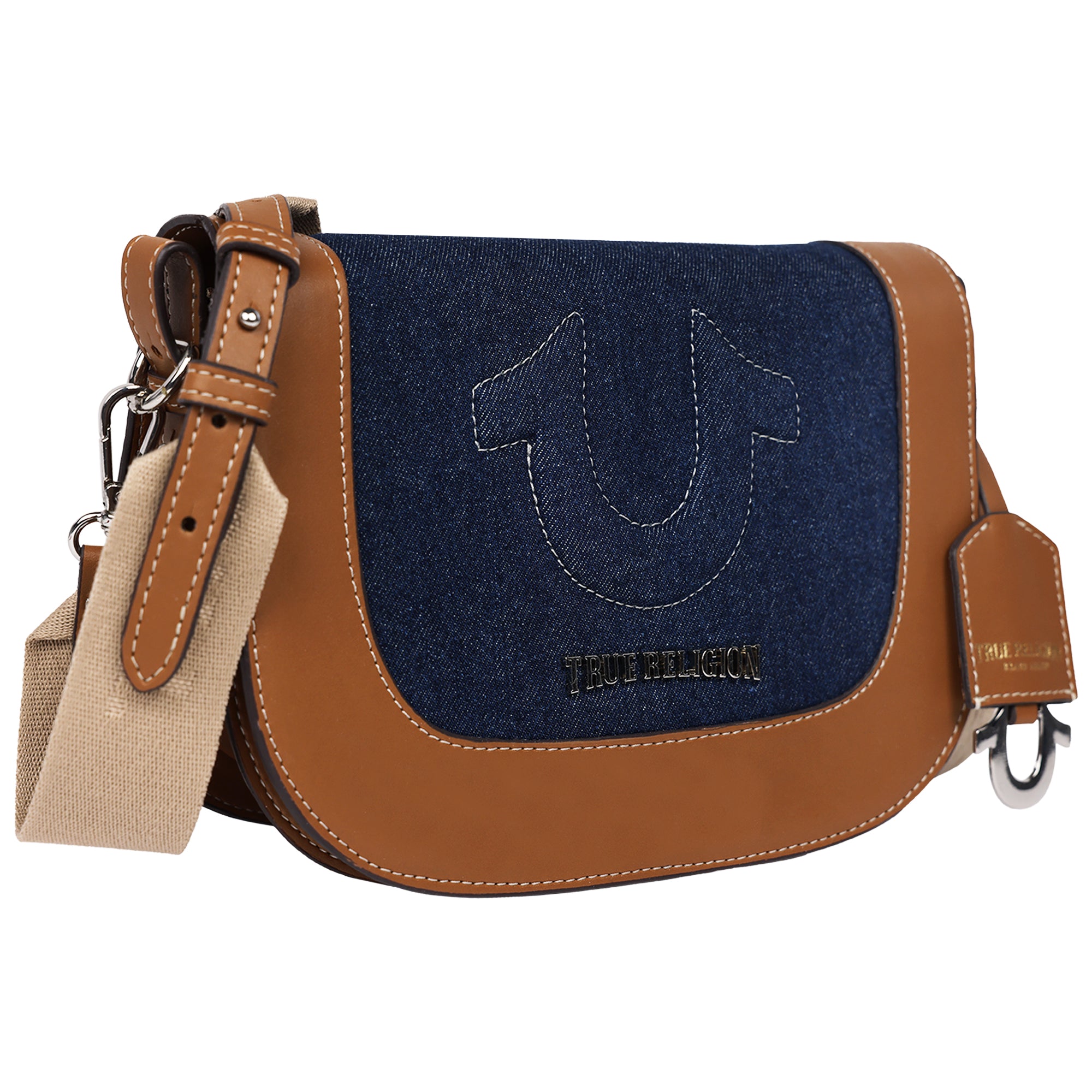 True Religion Denim Raised Horseshoe Crossbody Flap