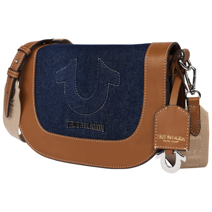 True Religion Denim Raised Horseshoe Crossbody Flap