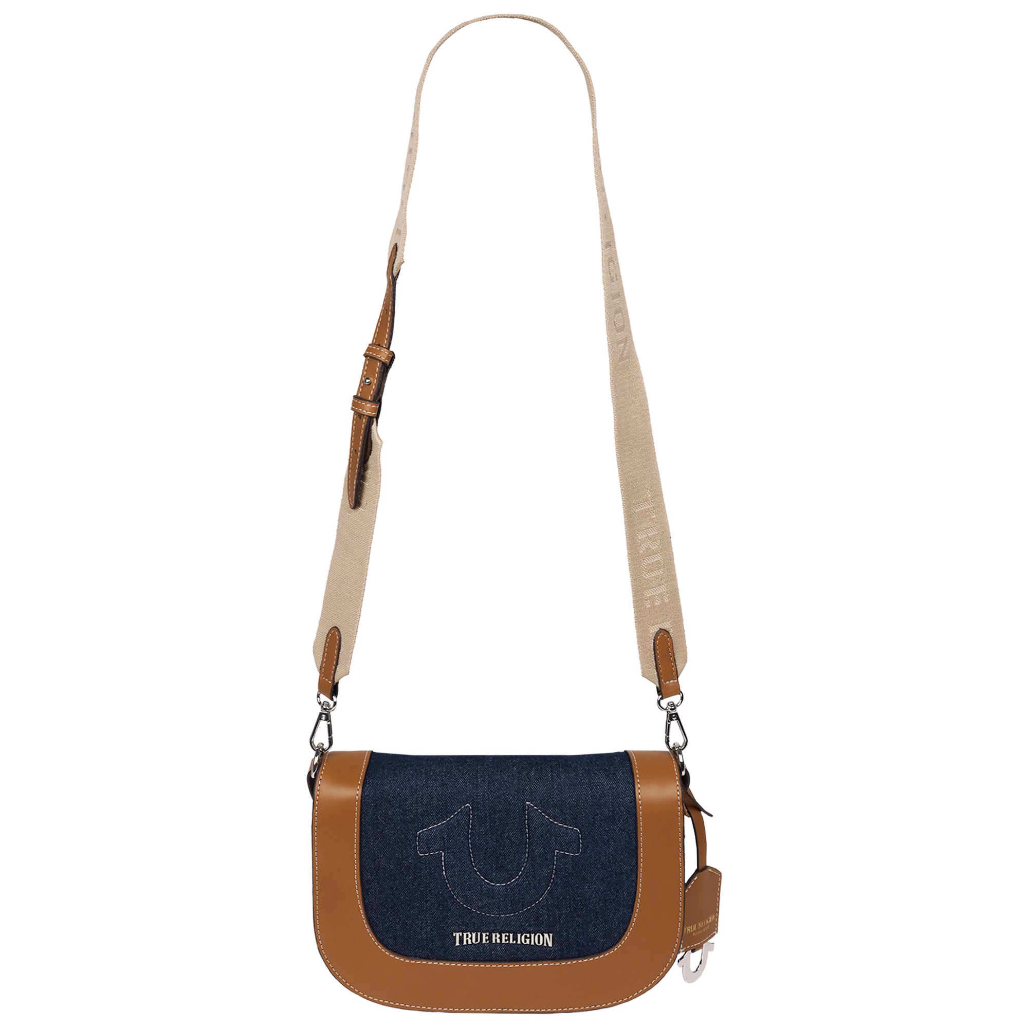 True Religion Denim Raised Horseshoe Crossbody Flap