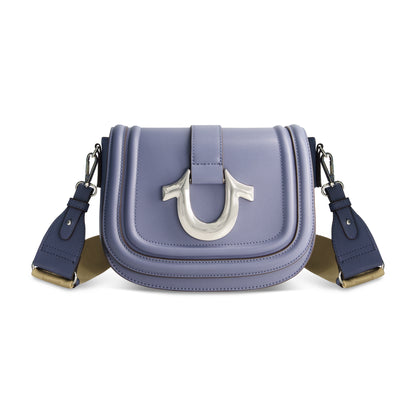 True Religion Saddle Bag with Gold Hardware, Blue