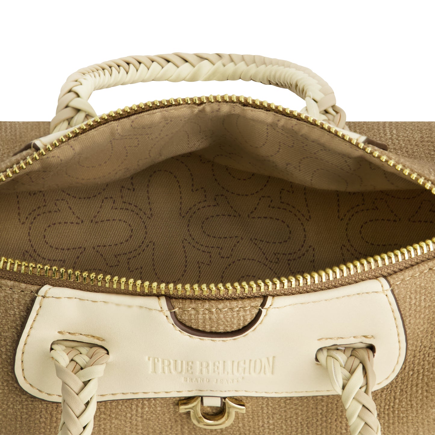 True Religion Quede Mini Duffel Crossbody Bag, TAUPE