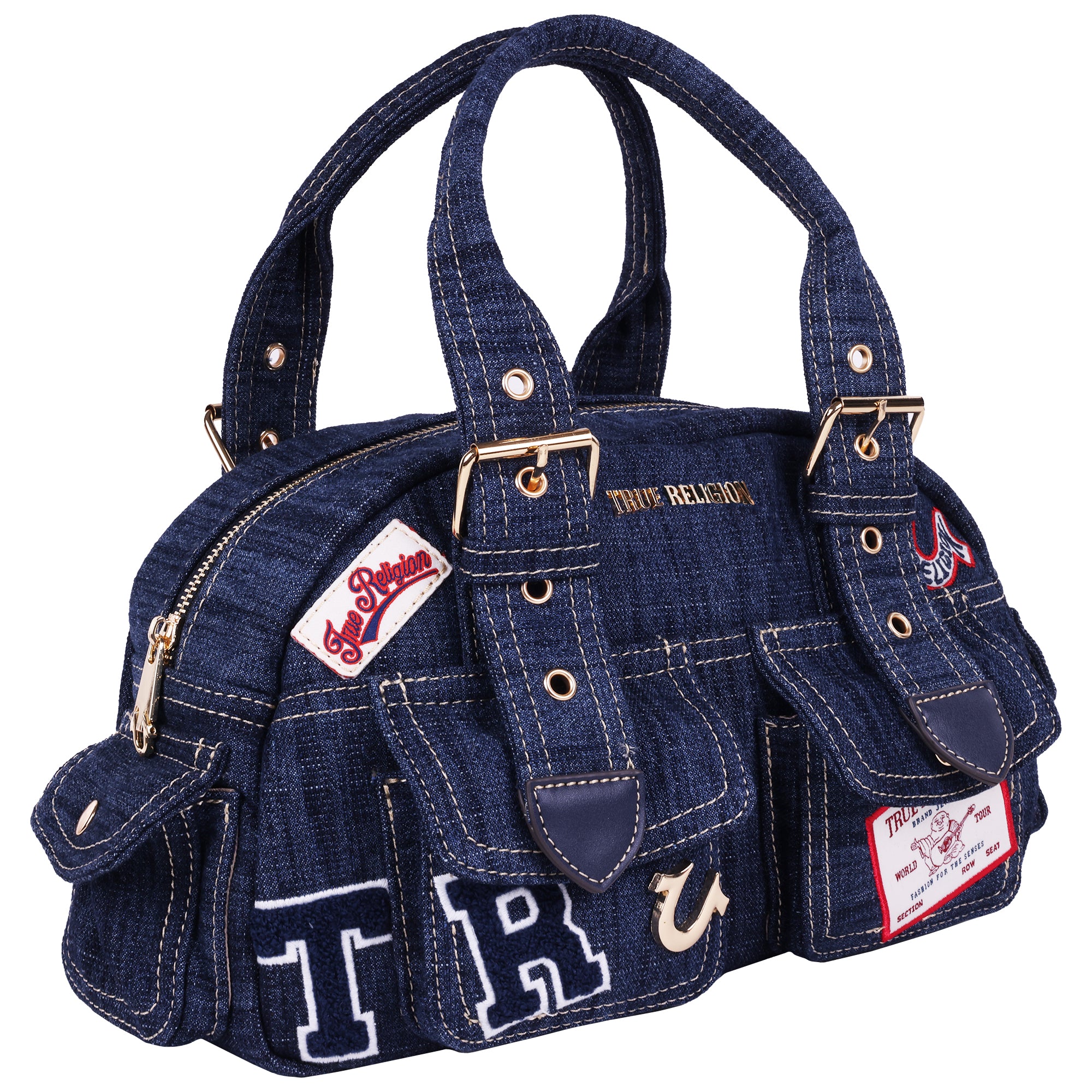 True Religion Multi-Patch Satchel