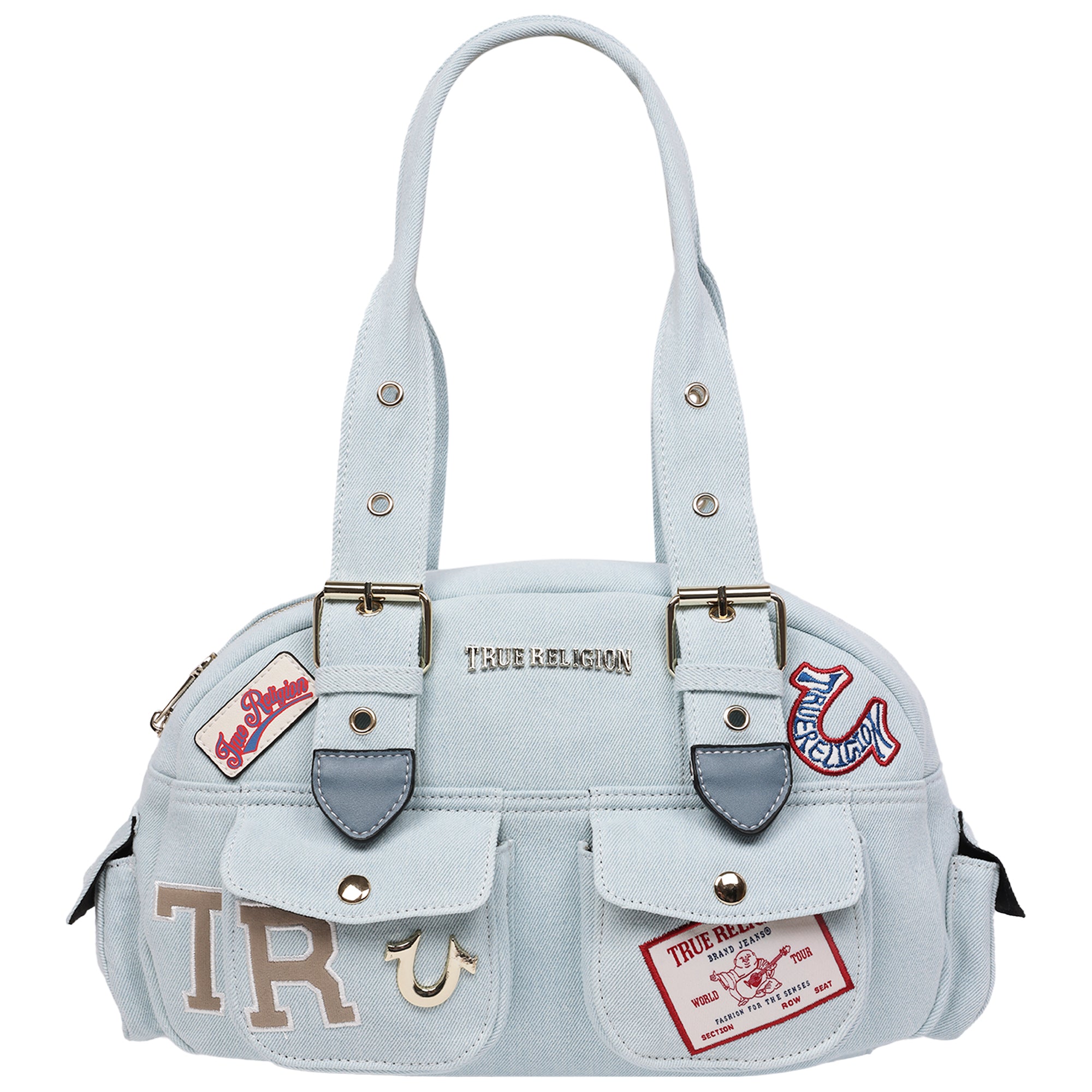 True Religion Multi-Patch Satchel