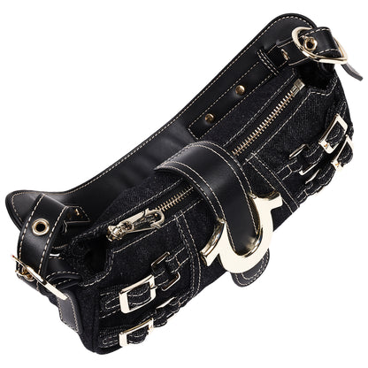 True Religion Multi-Strap Denim Shoulder Bag