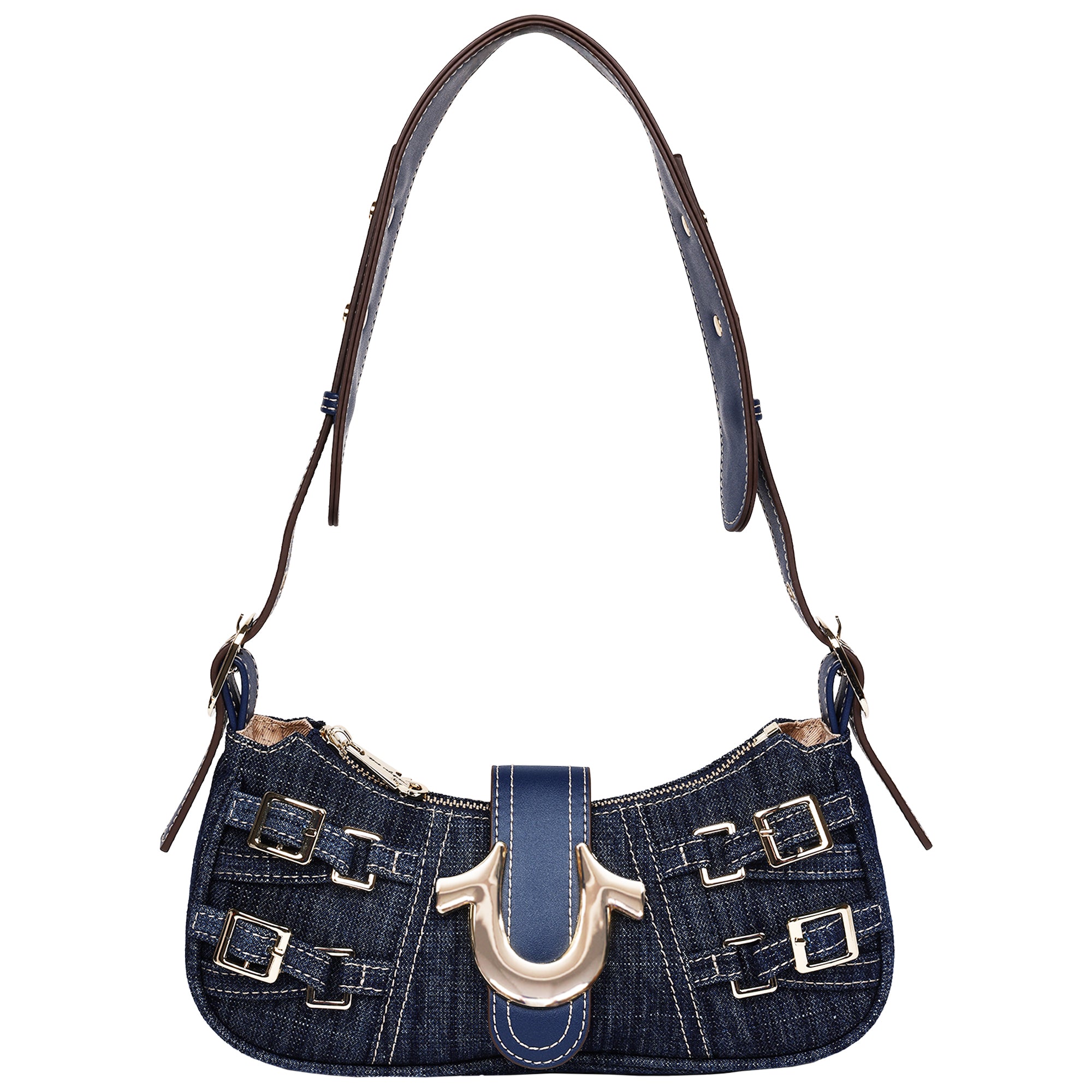 True Religion Multi-Strap Denim Shoulder Bag