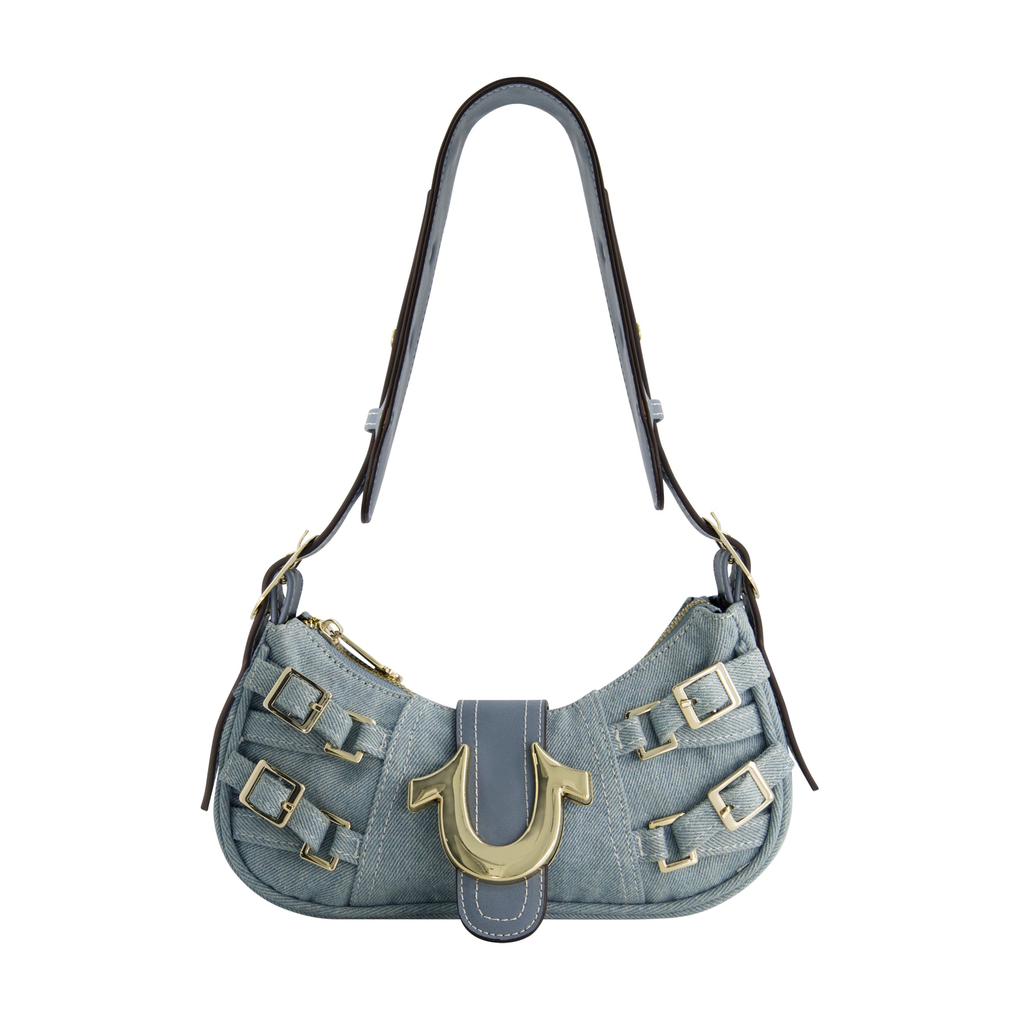 True Religion Multi-Strap Denim Shoulder Bag, DENIM