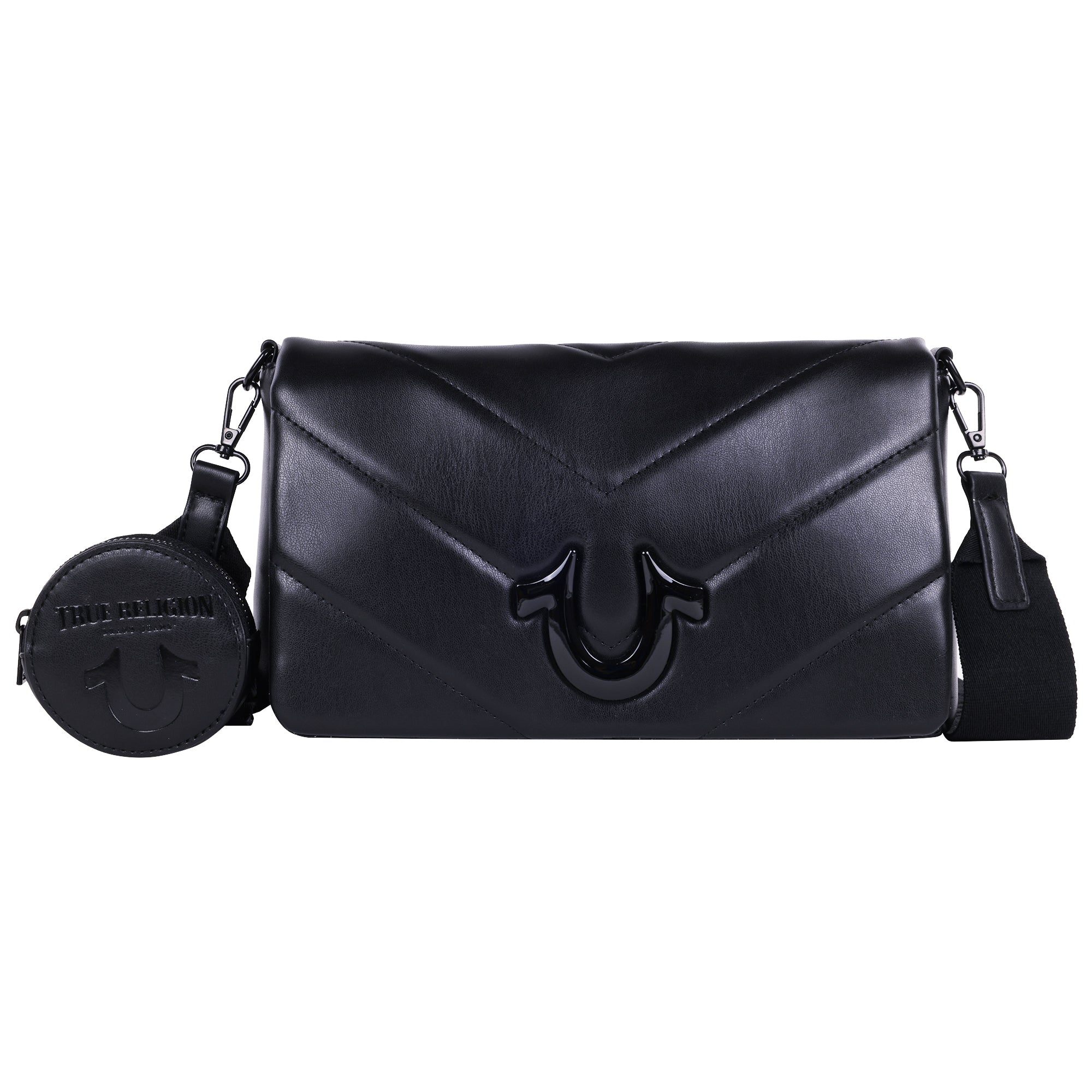 True Religion Quilted Flap Crossbody with Removable Pouch