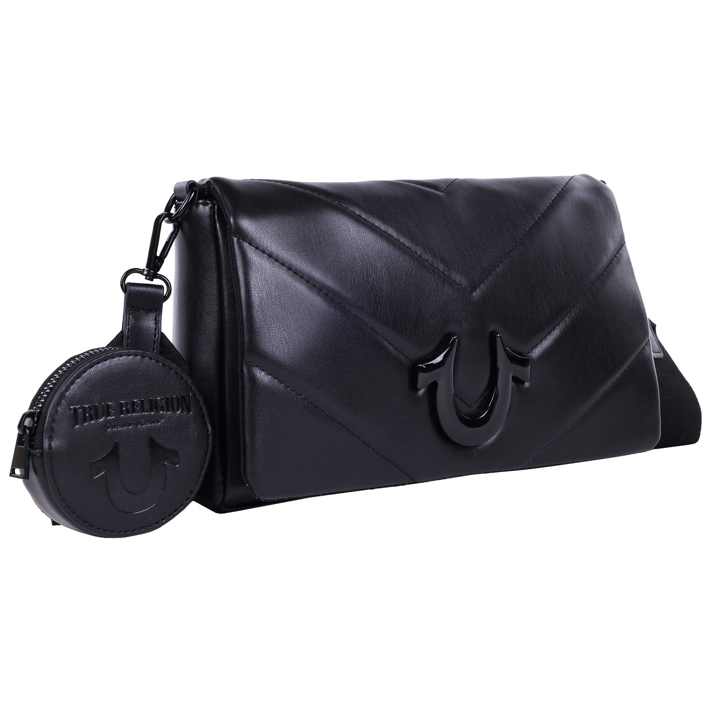 True Religion Quilted Flap Crossbody with Removable Pouch