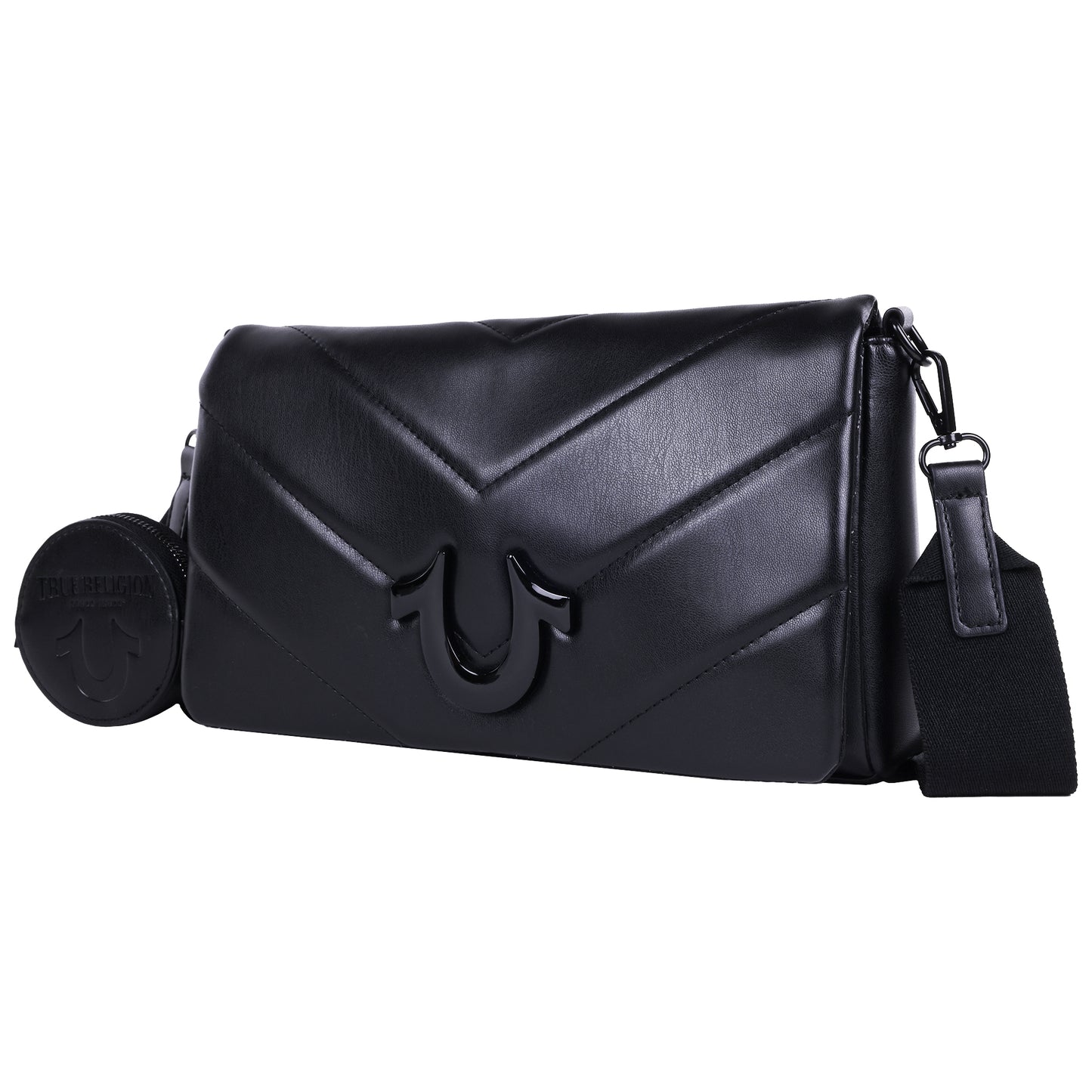 True Religion Quilted Flap Crossbody with Removable Pouch