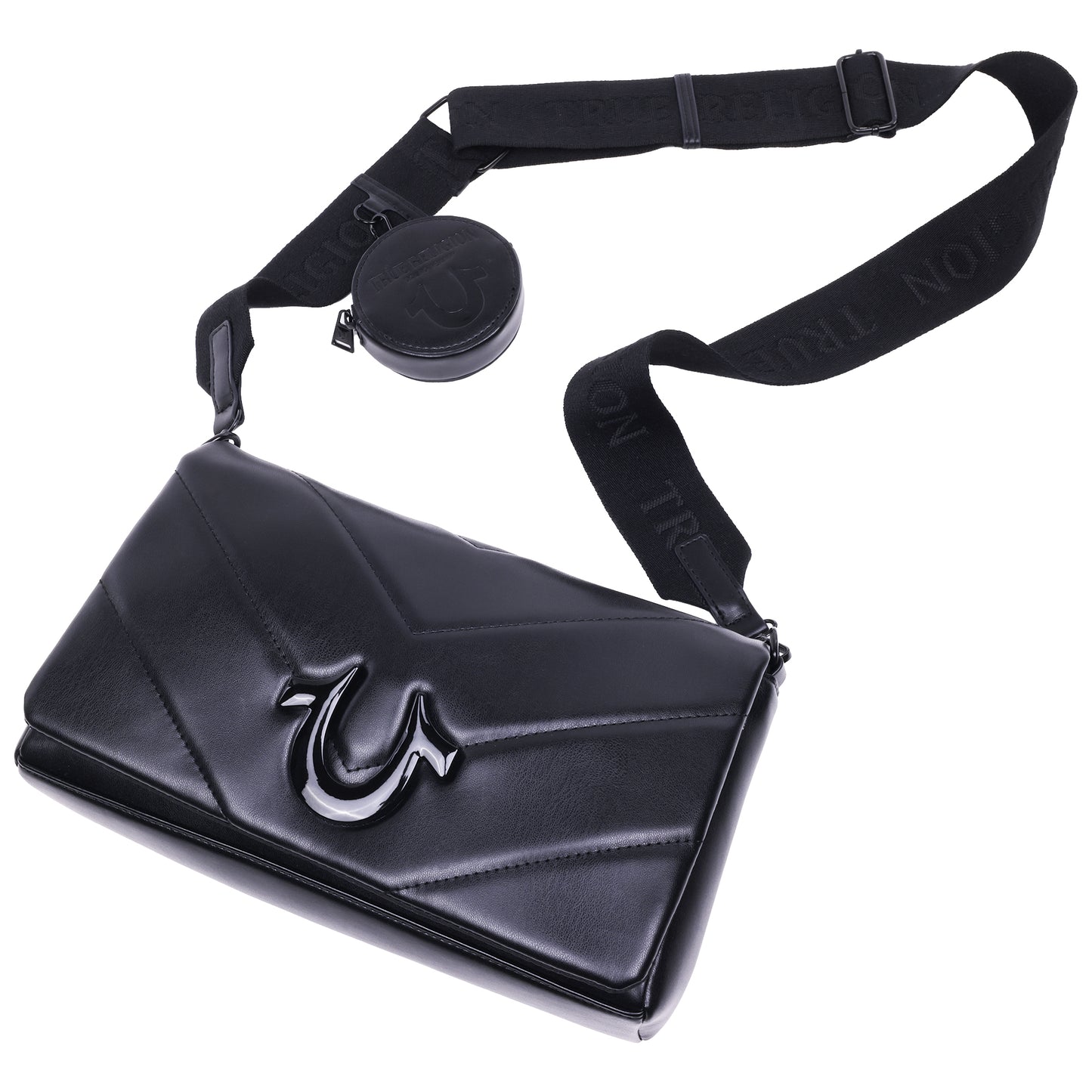 True Religion Quilted Flap Crossbody with Removable Pouch