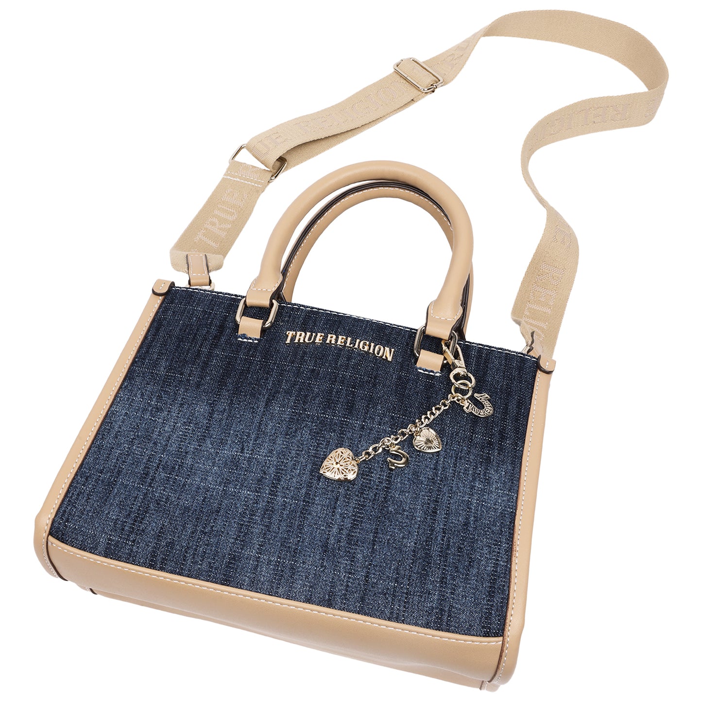 HORSESHOE DANGLE COLORED DENIM TOTE