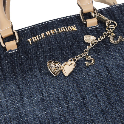 HORSESHOE DANGLE COLORED DENIM TOTE