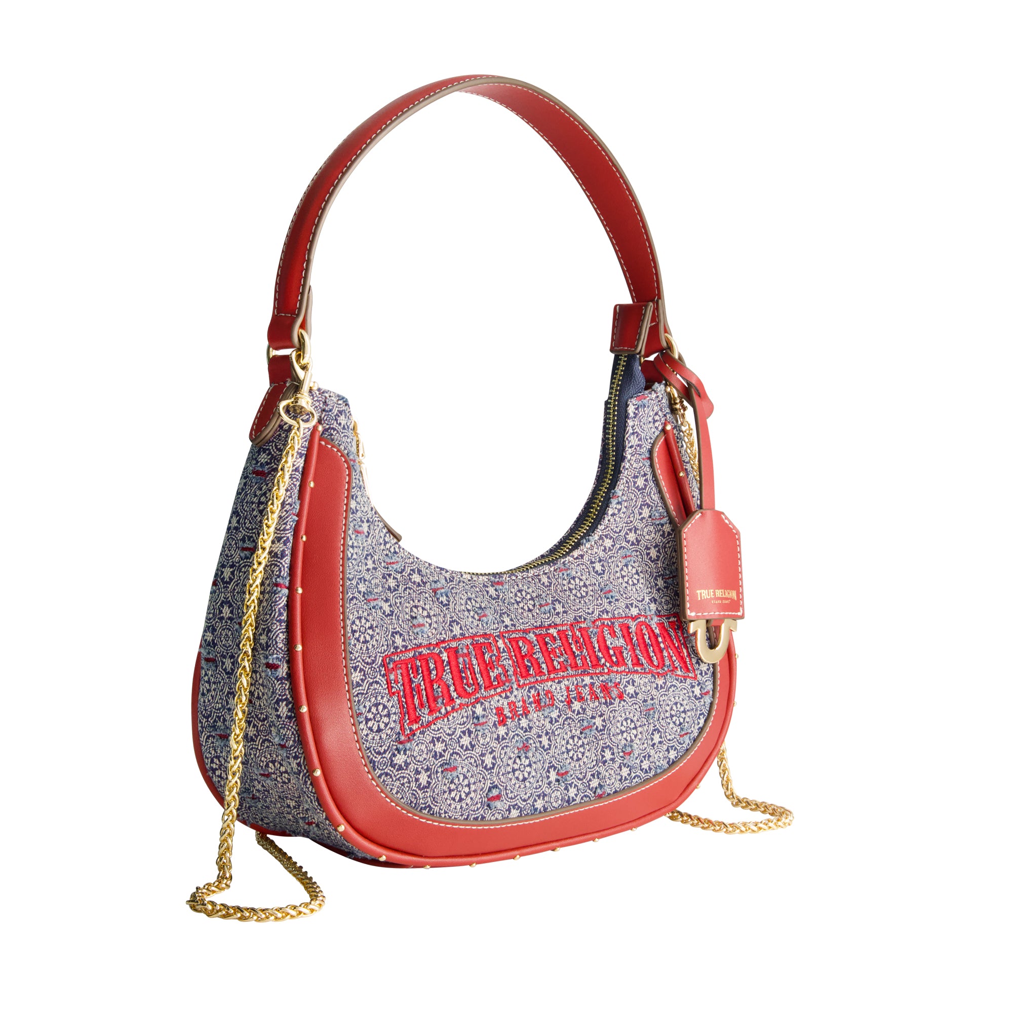True Religion Striped Denim Small Hobo