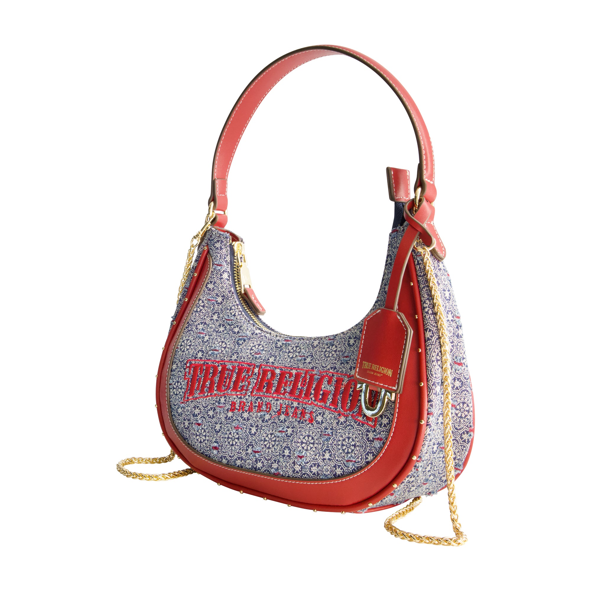 True Religion Striped Denim Small Hobo