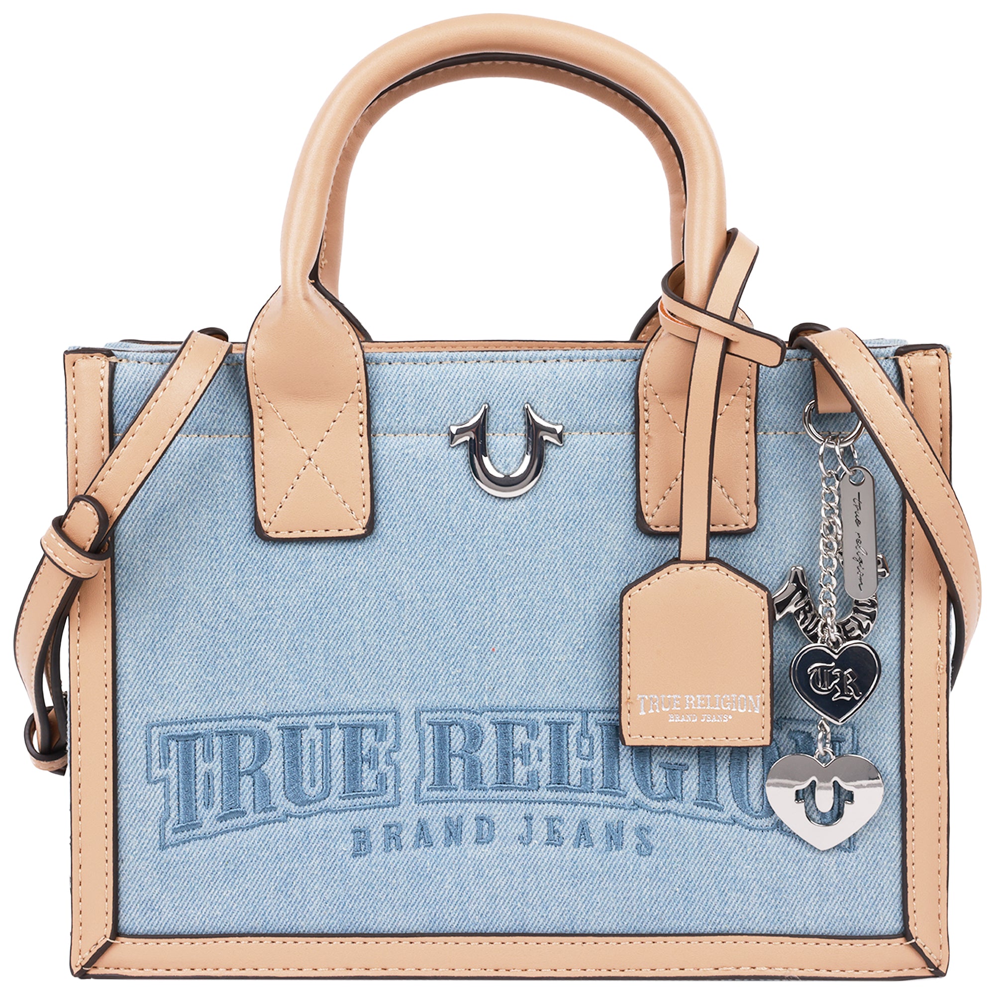 True Religion Bombe Logo Denim Tote