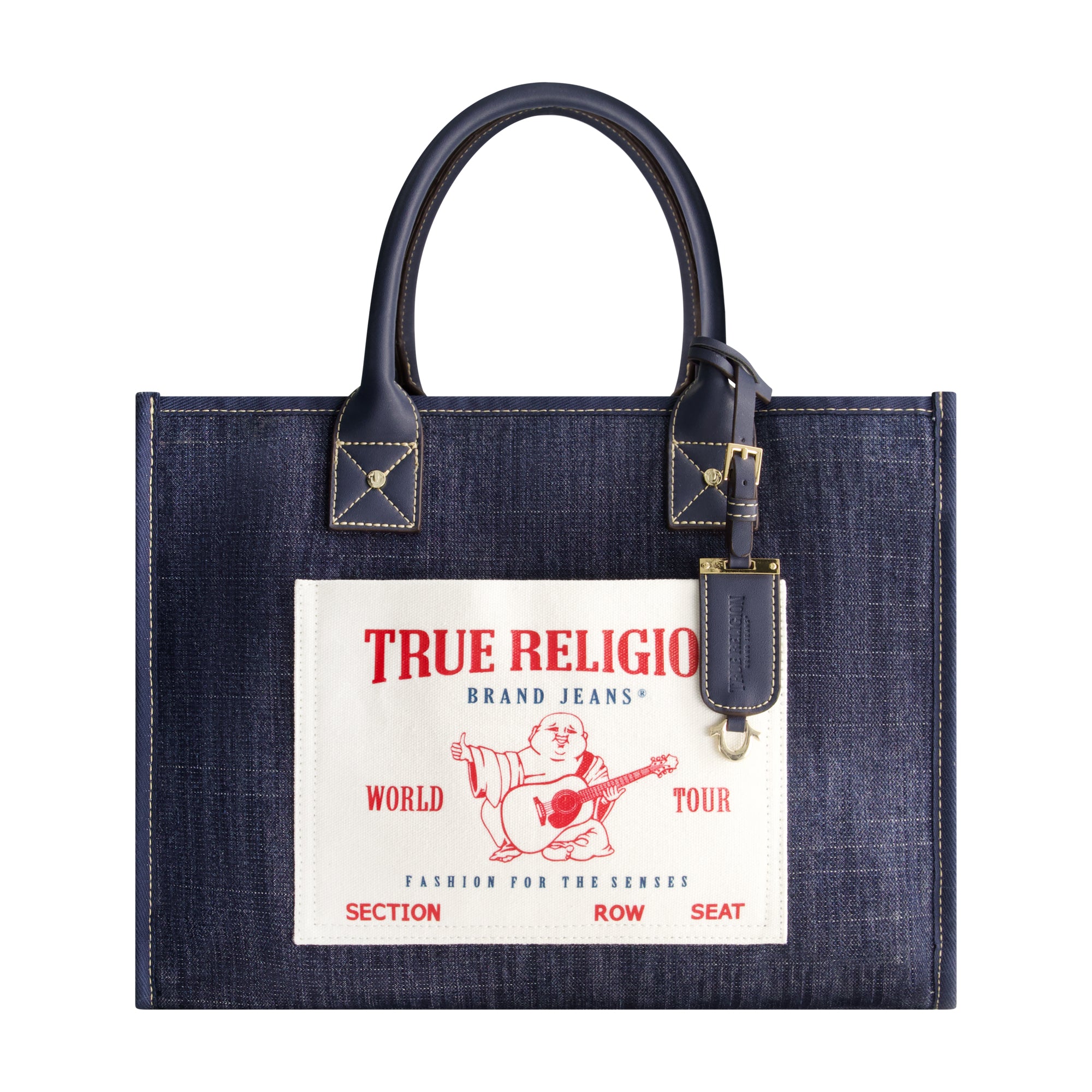 True Religion Buddha Pocket Denim Tote