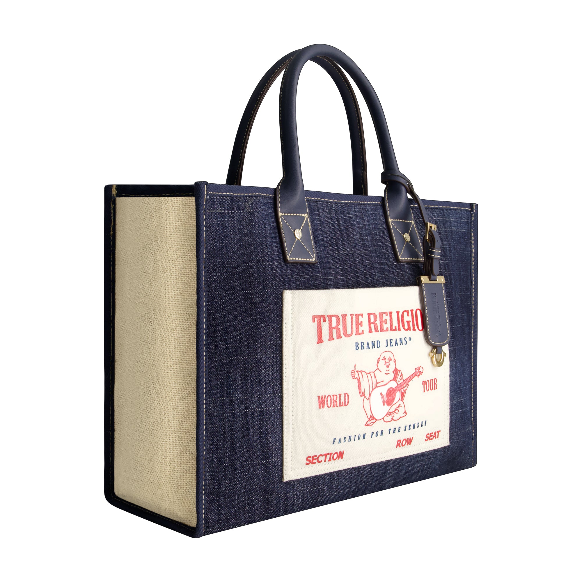 True Religion Buddha Pocket Denim Tote