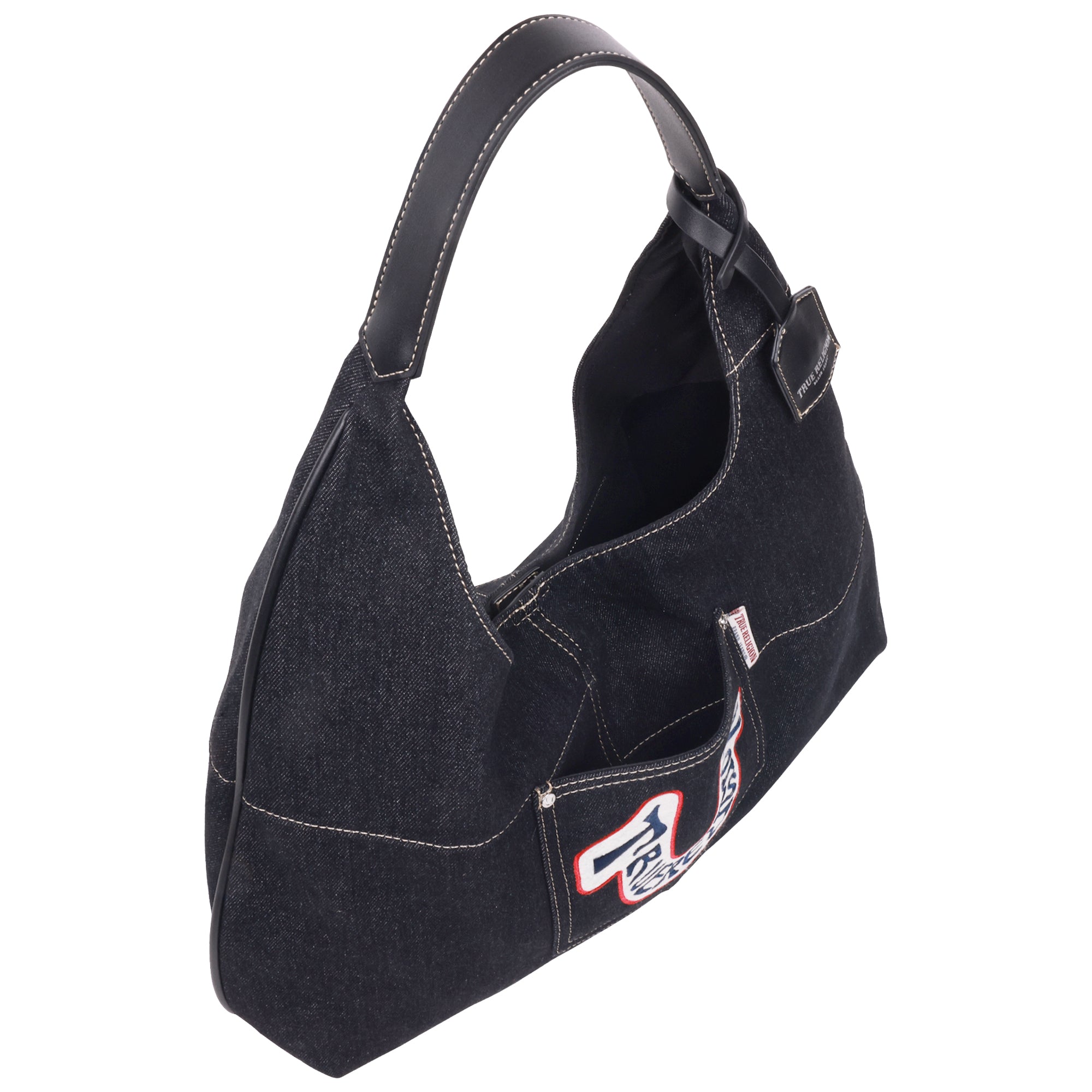 True Religion Retro Logo Denim Hobo Bag