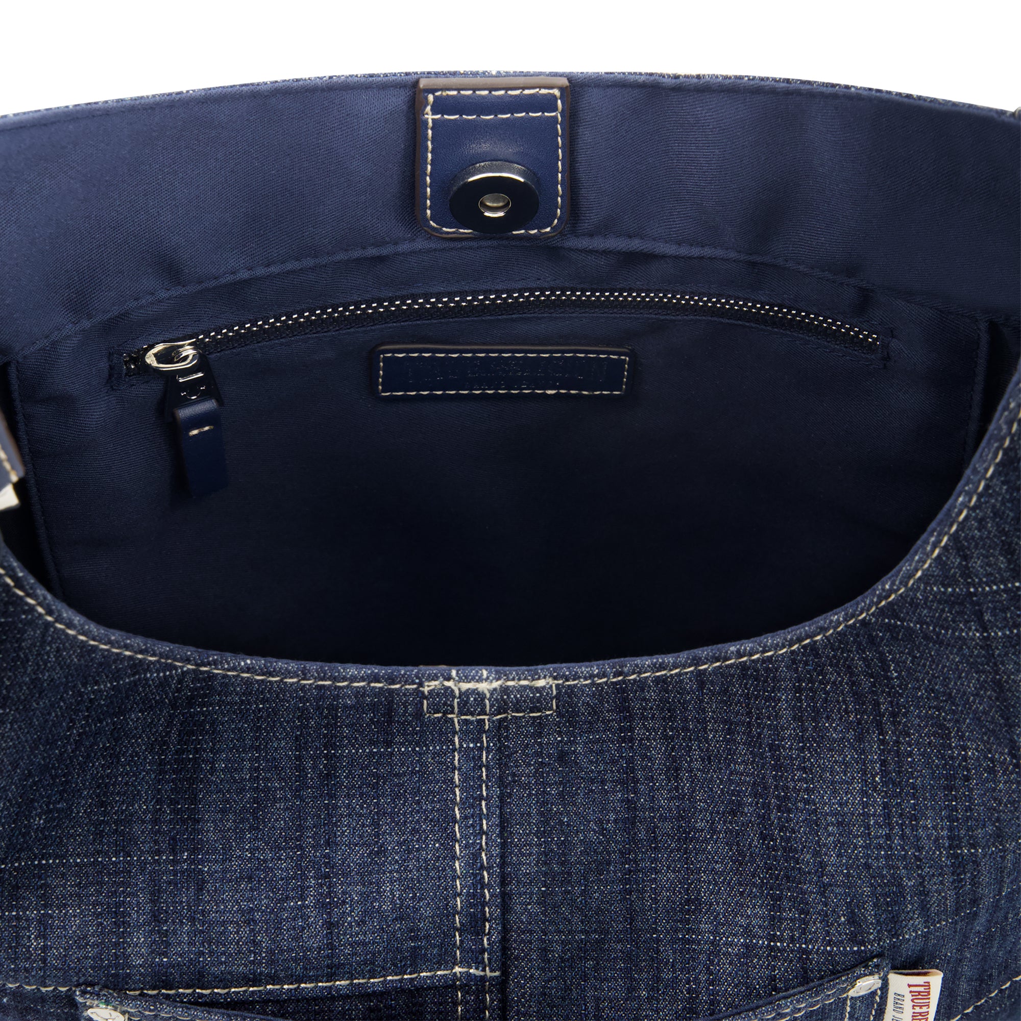True Religion Retro Logo Denim Hobo Bag