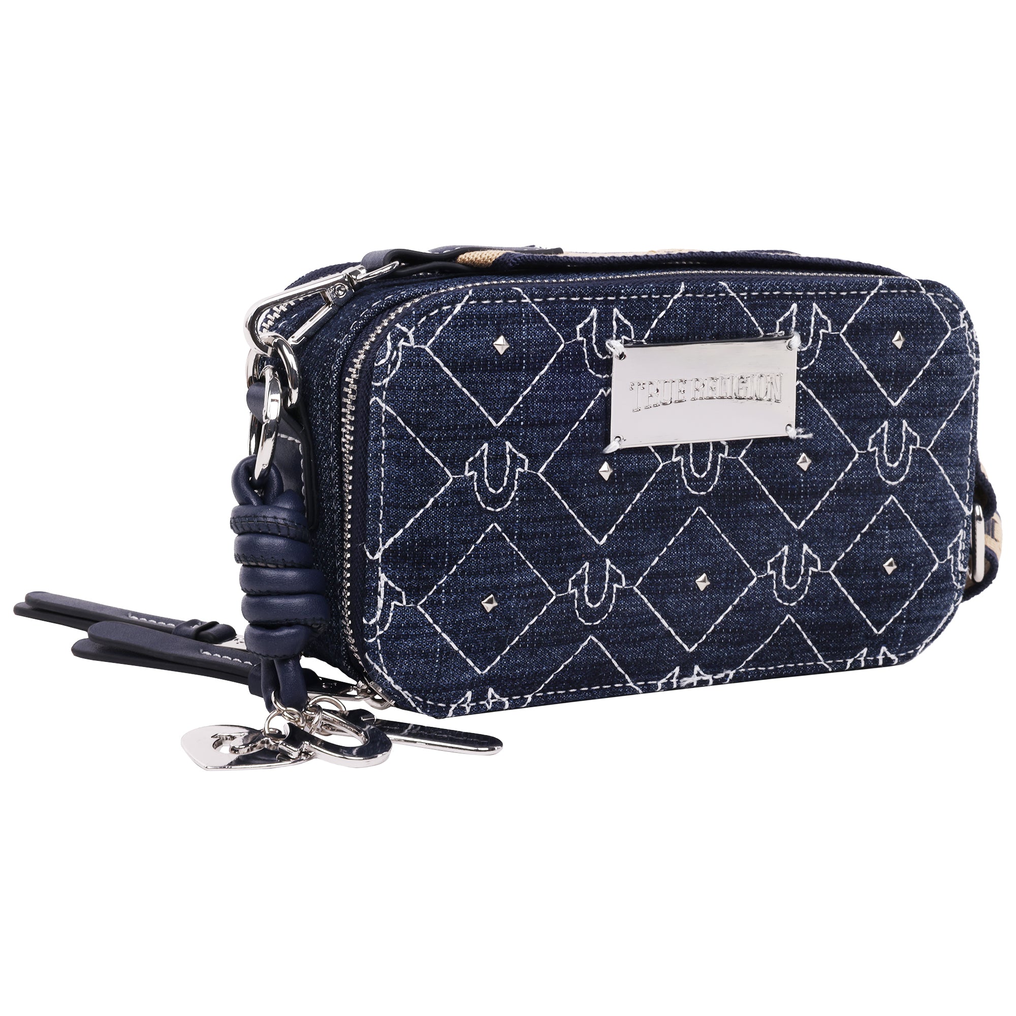 True Religion Studded Denim Camera Bag