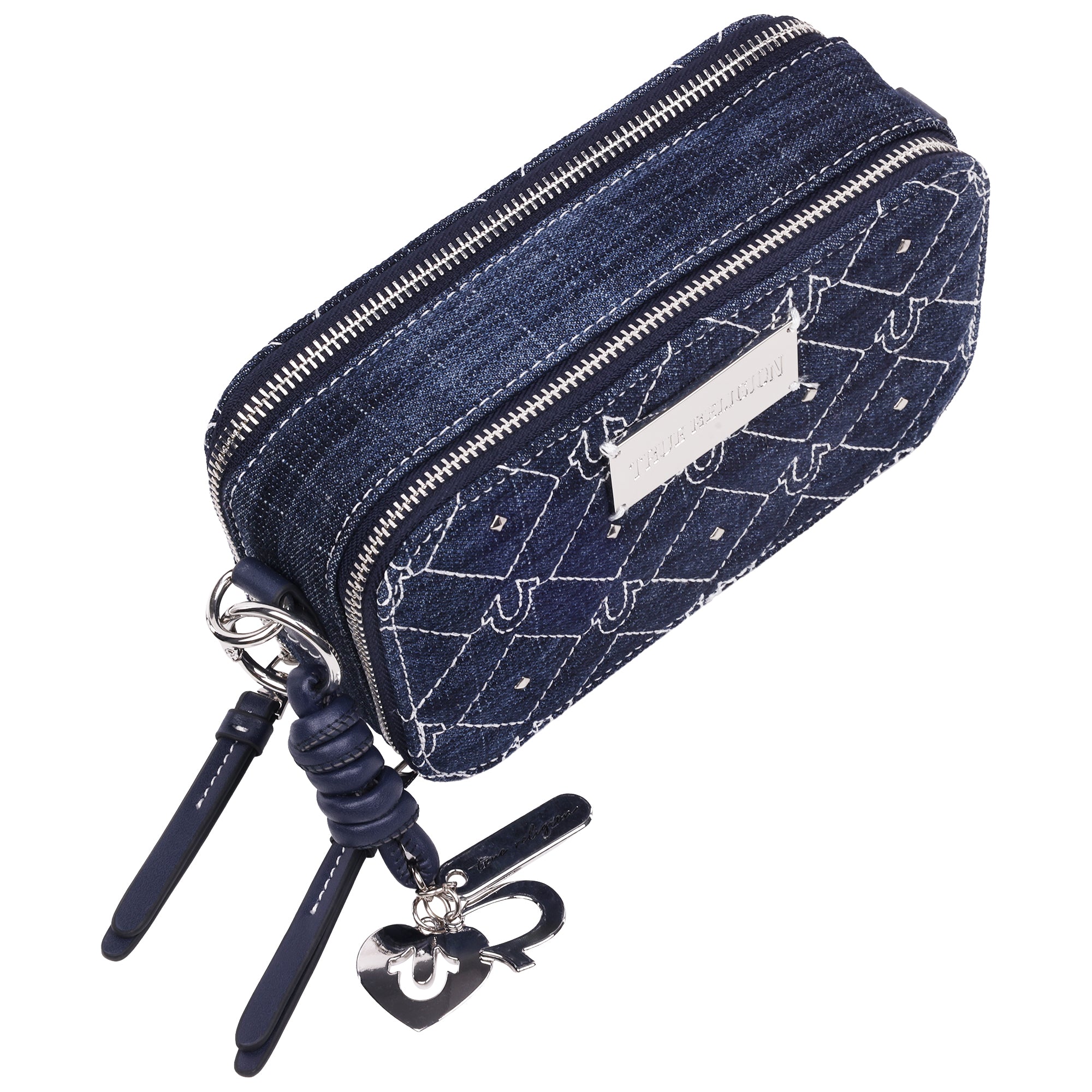 True Religion Studded Denim Camera Bag