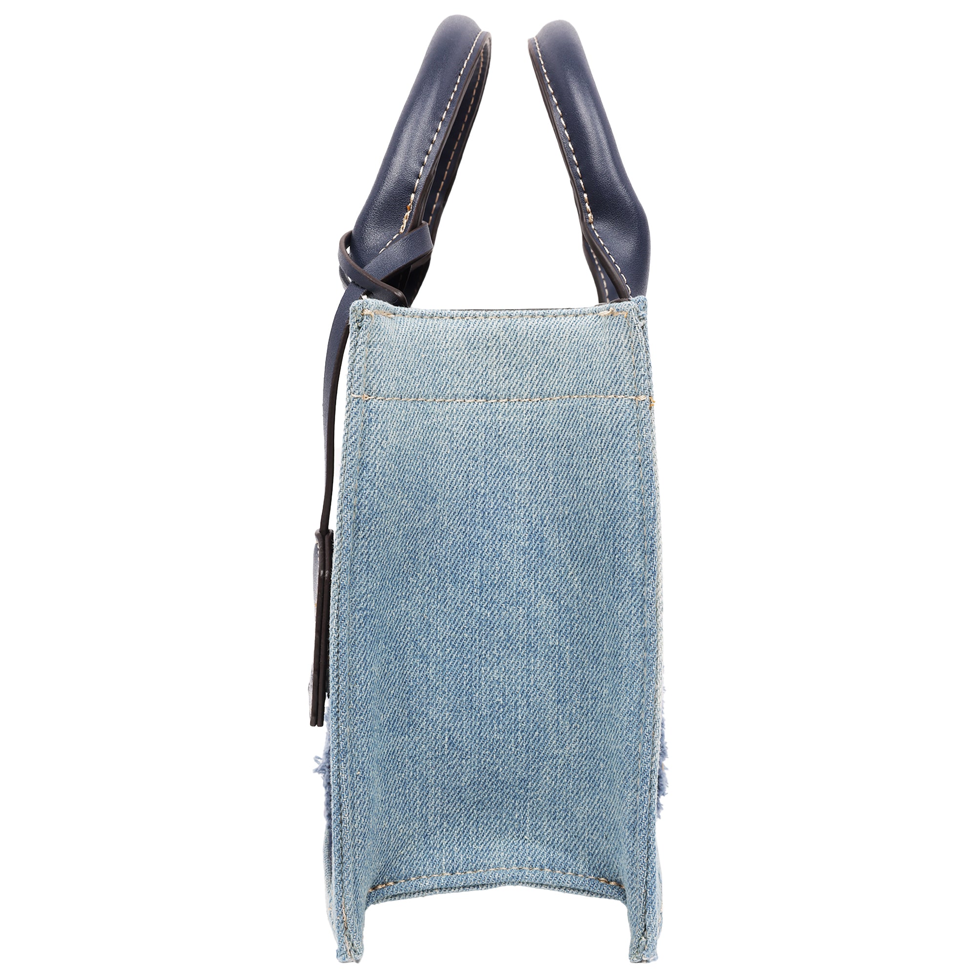 True Religion Frayed Denim Modern Tote with Removable Strap