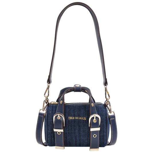 True Religion Denim Buckle Strap Mini Satchel