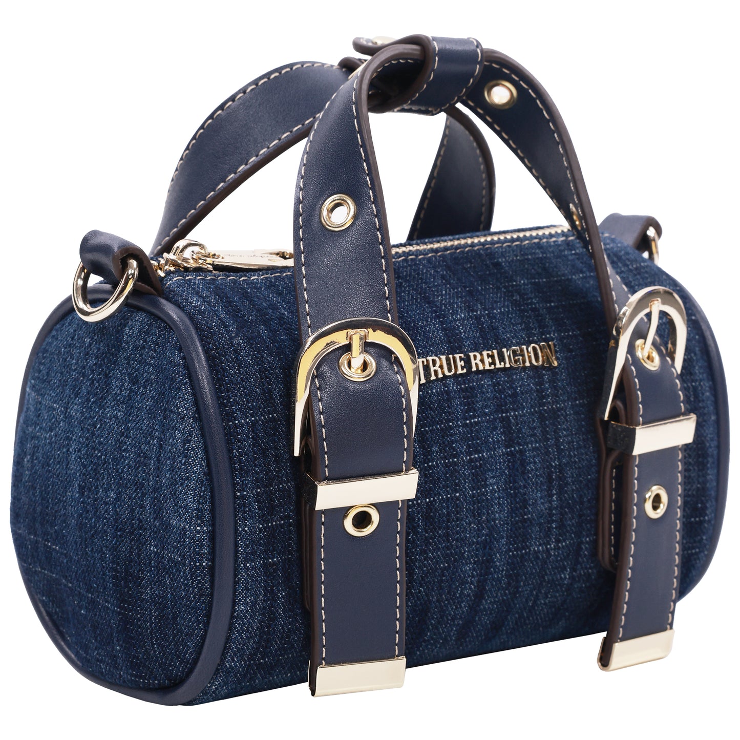 True Religion Denim Buckle Strap Mini Satchel