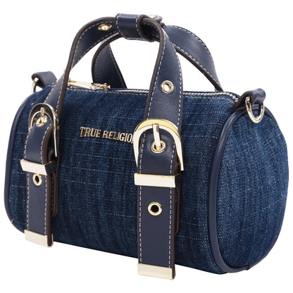 True Religion Denim Buckle Strap Mini Satchel