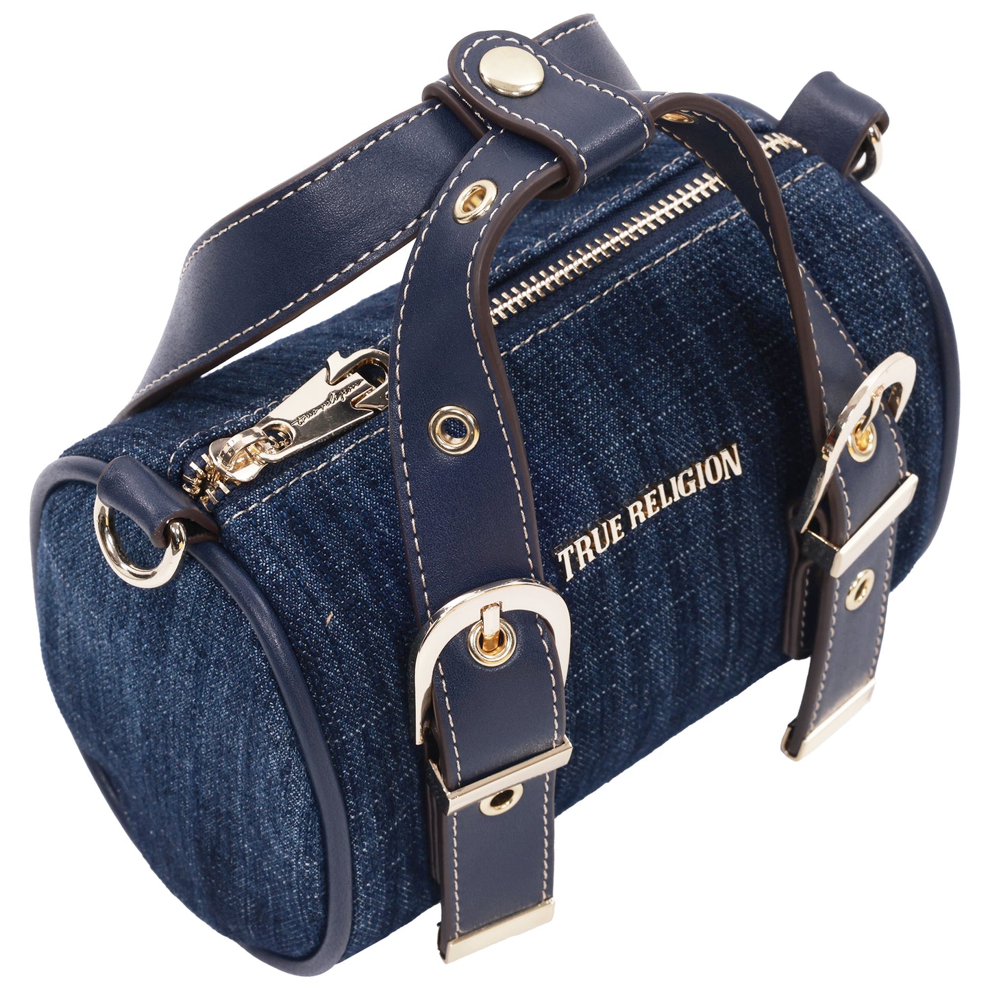 True Religion Denim Buckle Strap Mini Satchel