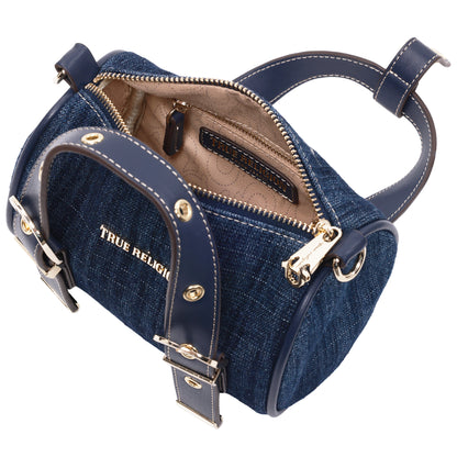 True Religion Denim Buckle Strap Mini Satchel