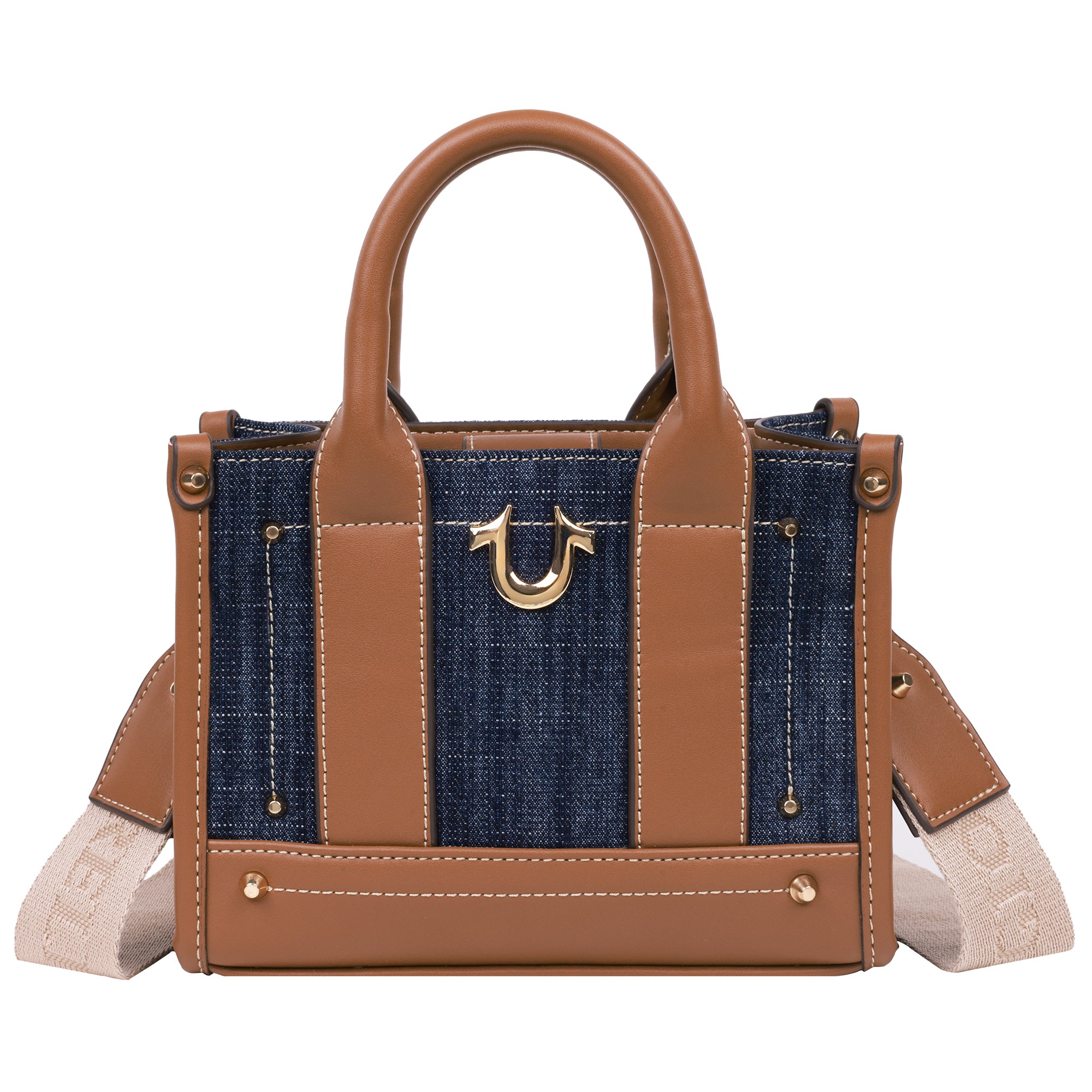 True Religion Denim Logo Strap Mini Tote