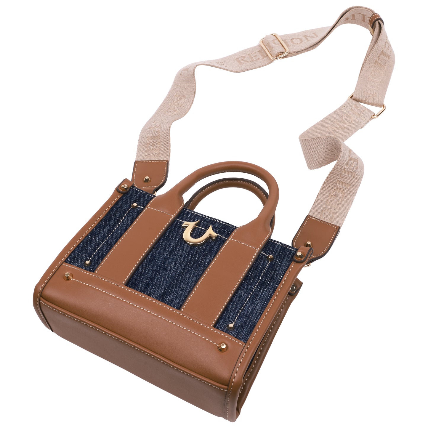 True Religion Denim Logo Strap Mini Tote