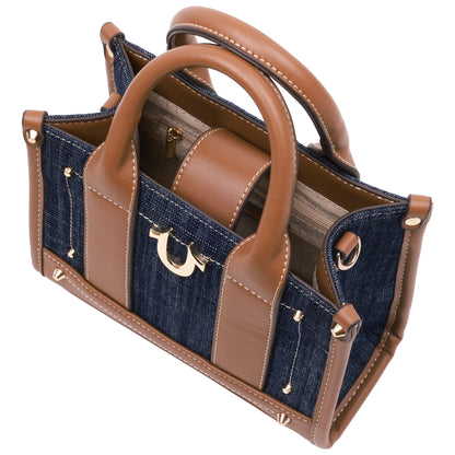 True Religion Denim Logo Strap Mini Tote
