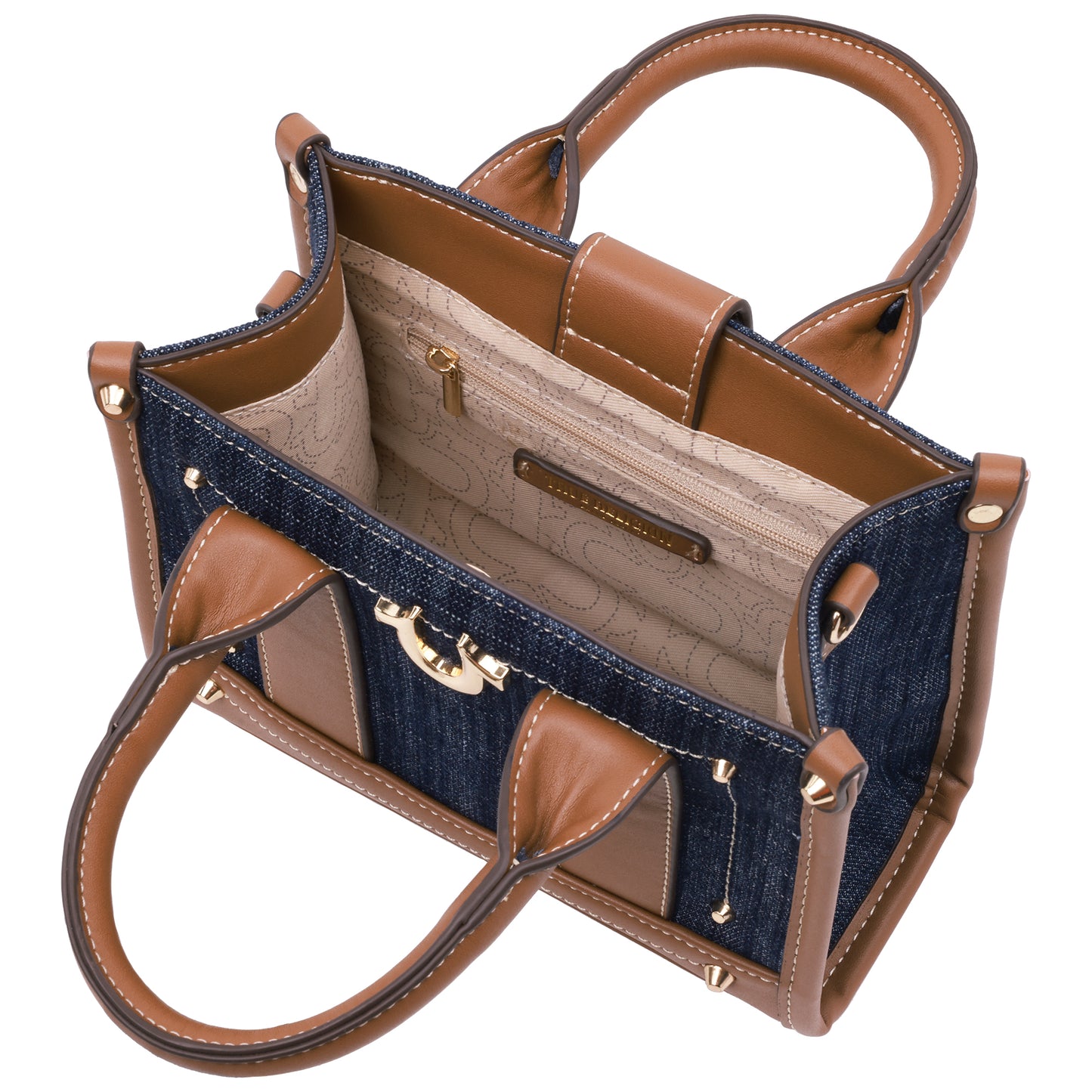 True Religion Denim Logo Strap Mini Tote
