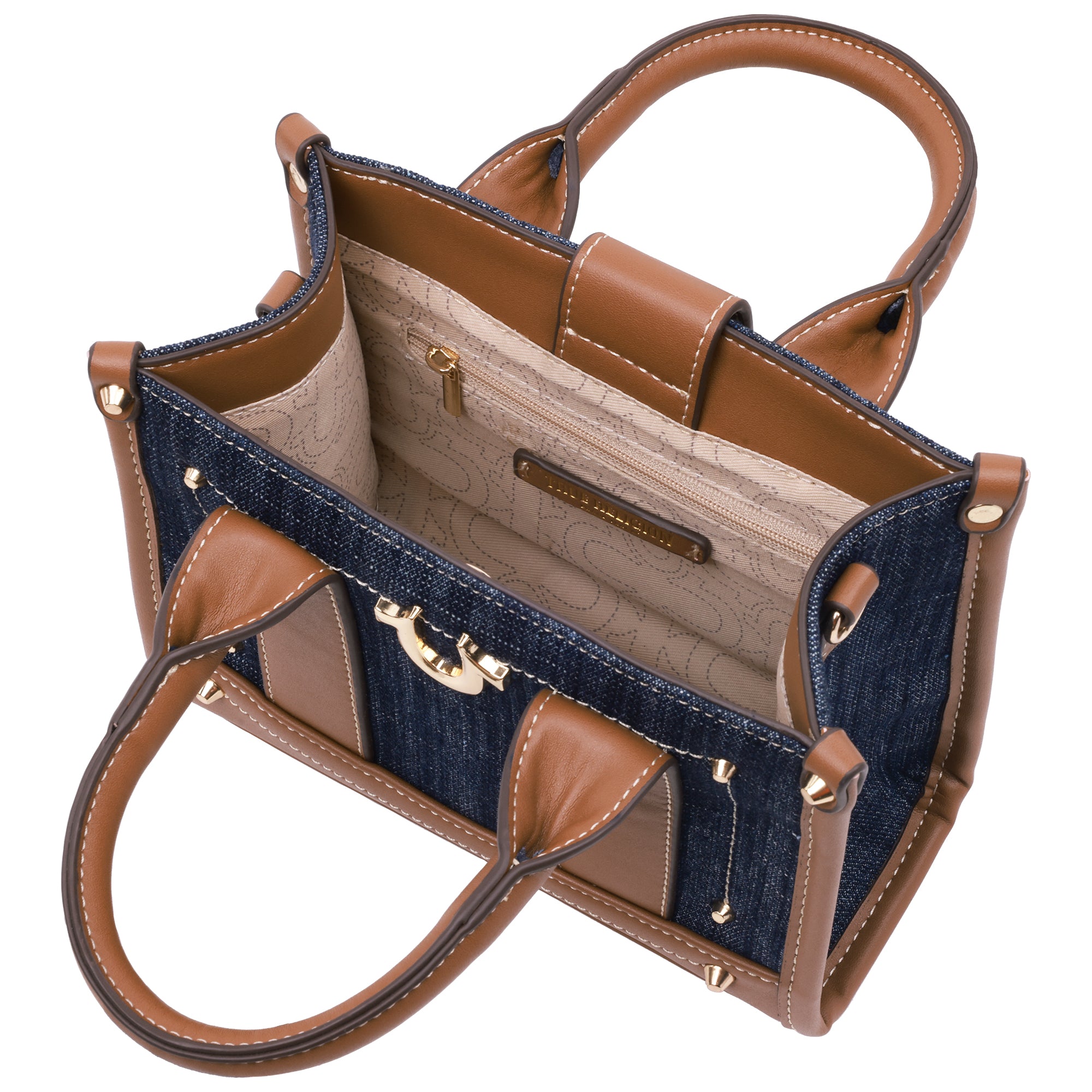 True Religion Denim Logo Strap Mini Tote