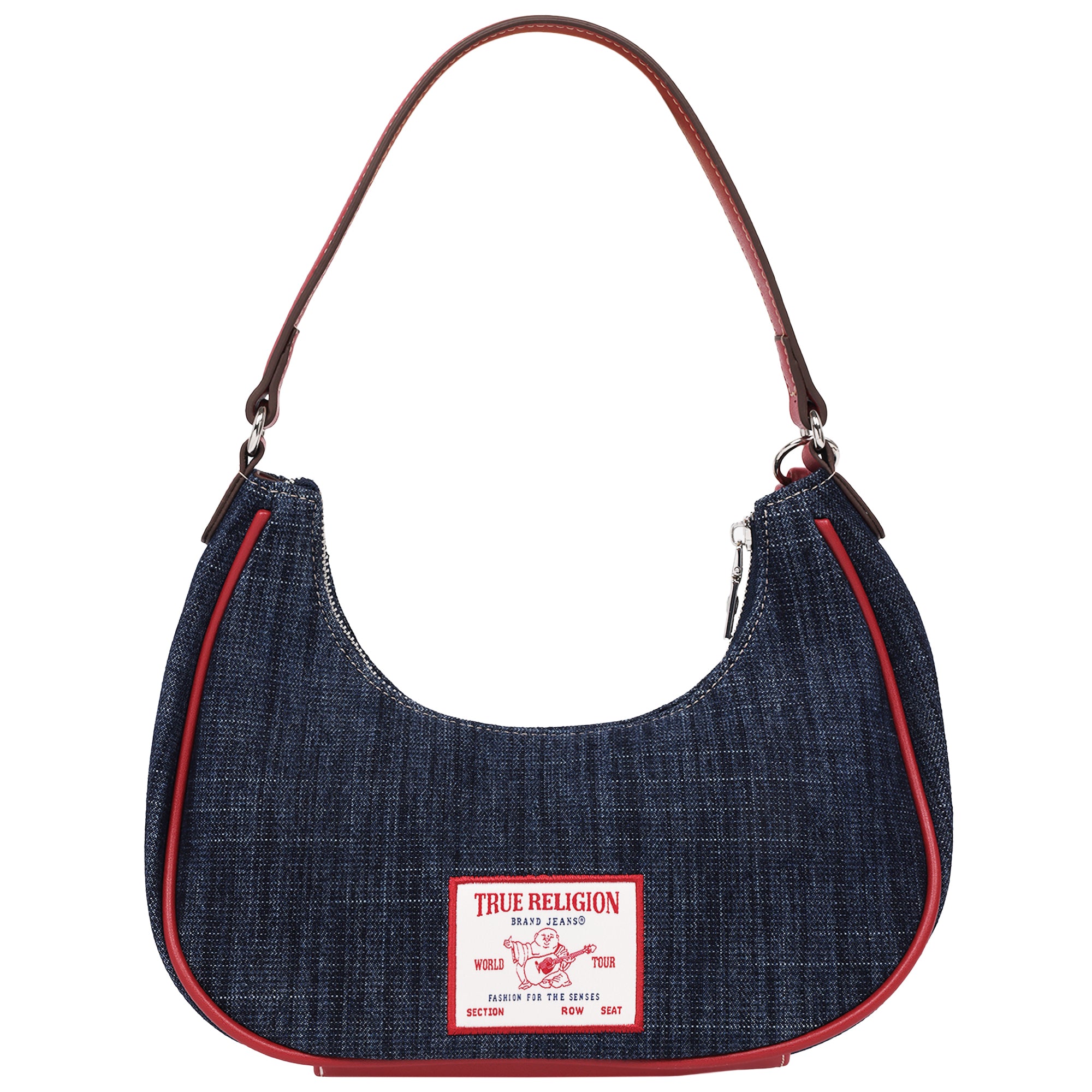 True Religion Wing Motif Denim Hobo Bag