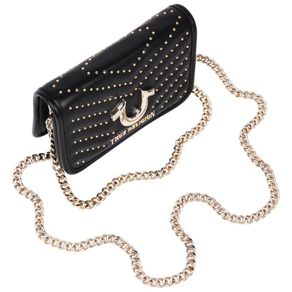 True Religion Horseshoe Multi Stud Flap Crossbody