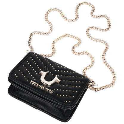 True Religion Horseshoe Multi Stud Flap Crossbody