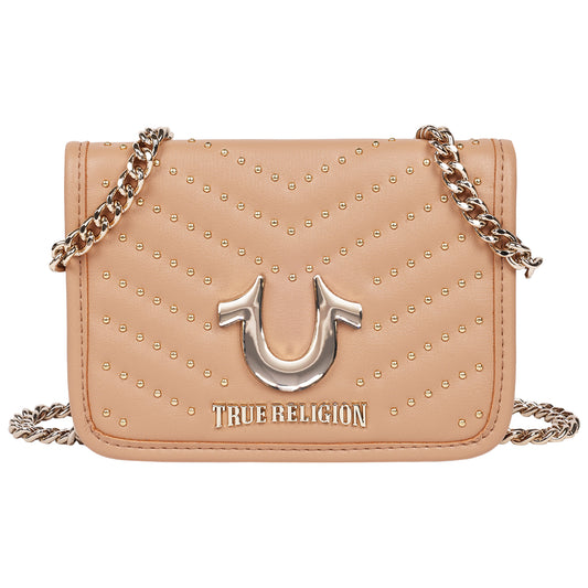 True Religion Horseshoe Multi Stud Flap Crossbody
