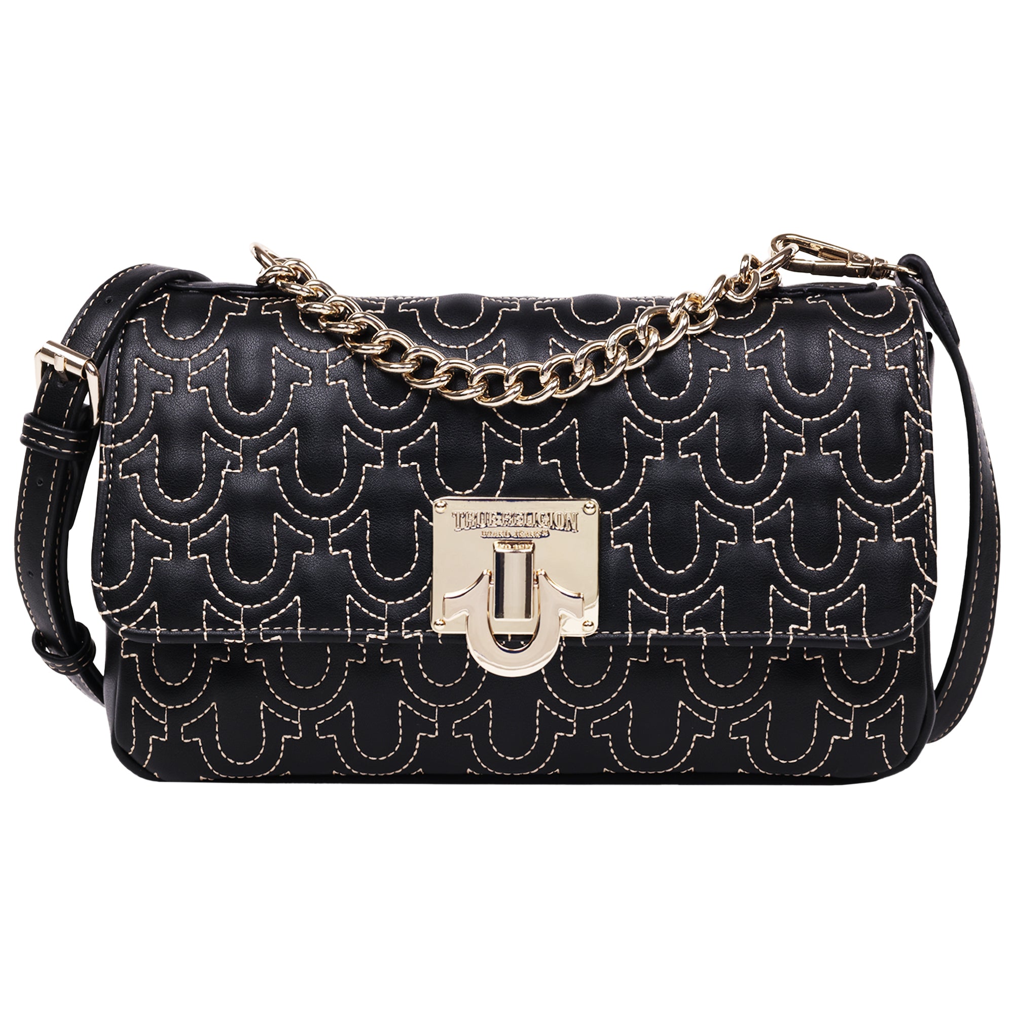 True Religion Horseshoe Quilted Flap Shoulder Bag