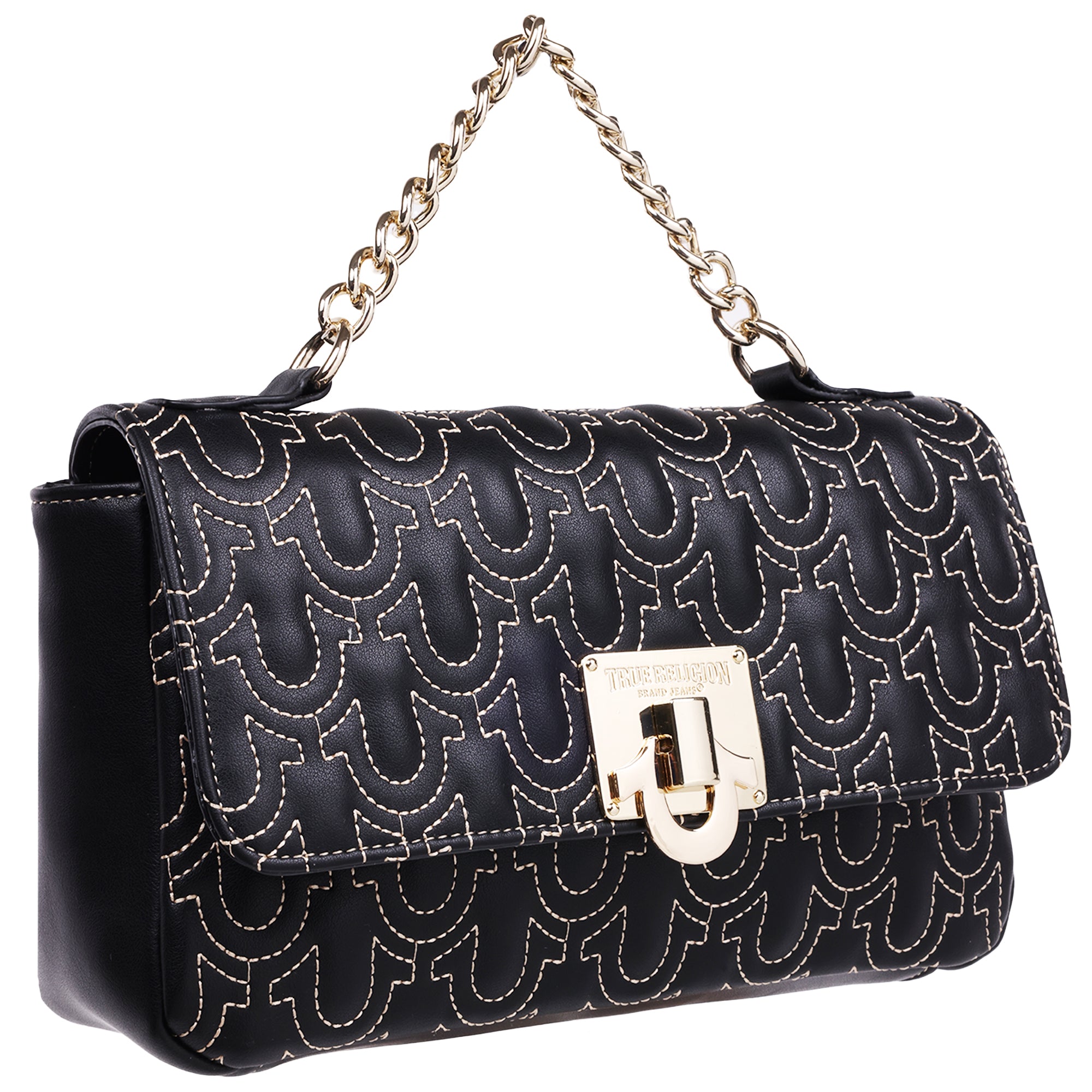 True Religion Horseshoe Quilted Flap Shoulder Bag