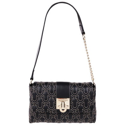 True Religion Horseshoe Quilt Logo Plaque Flap Shoulder Bag