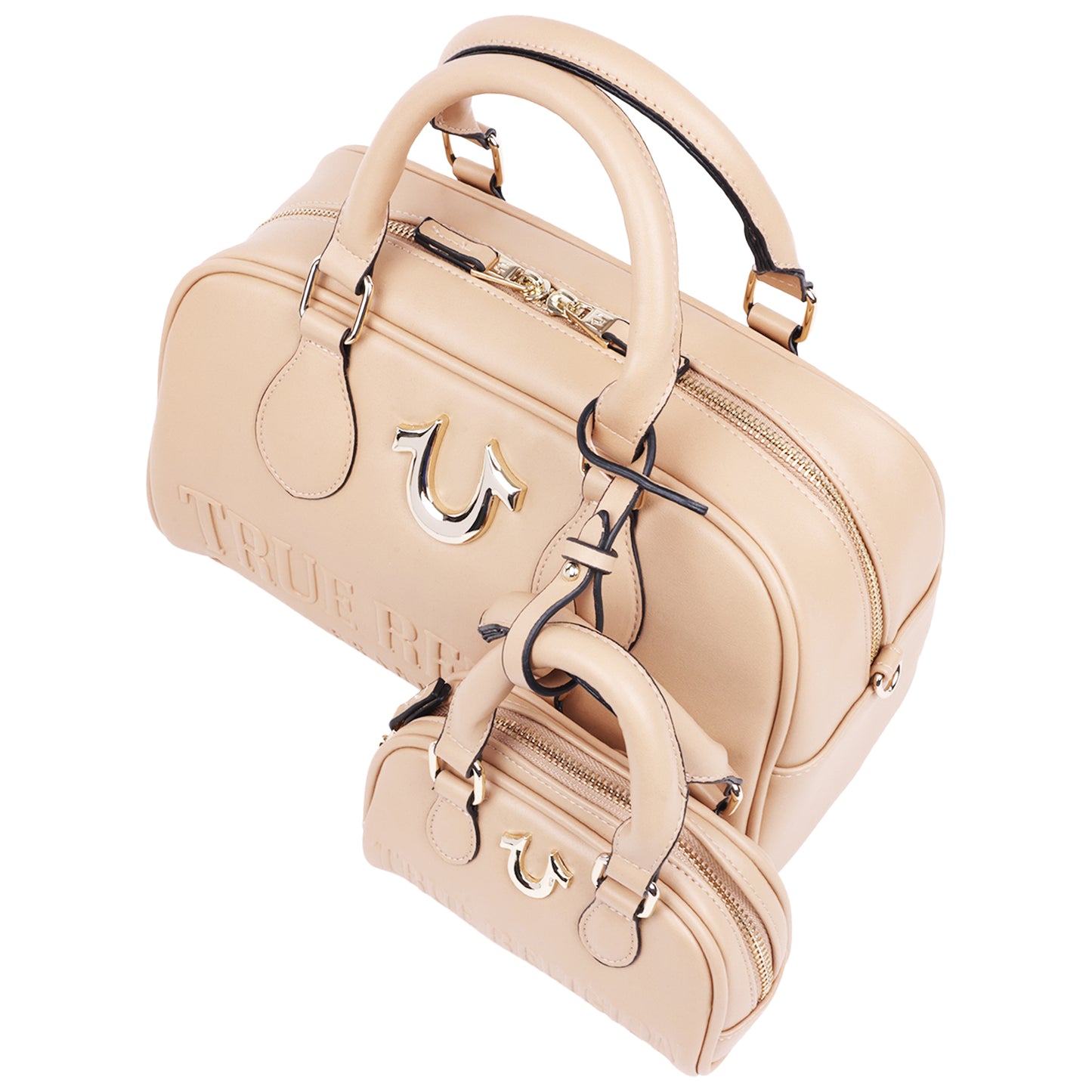 True Religion Logo Satchel with Matching Mini Bag