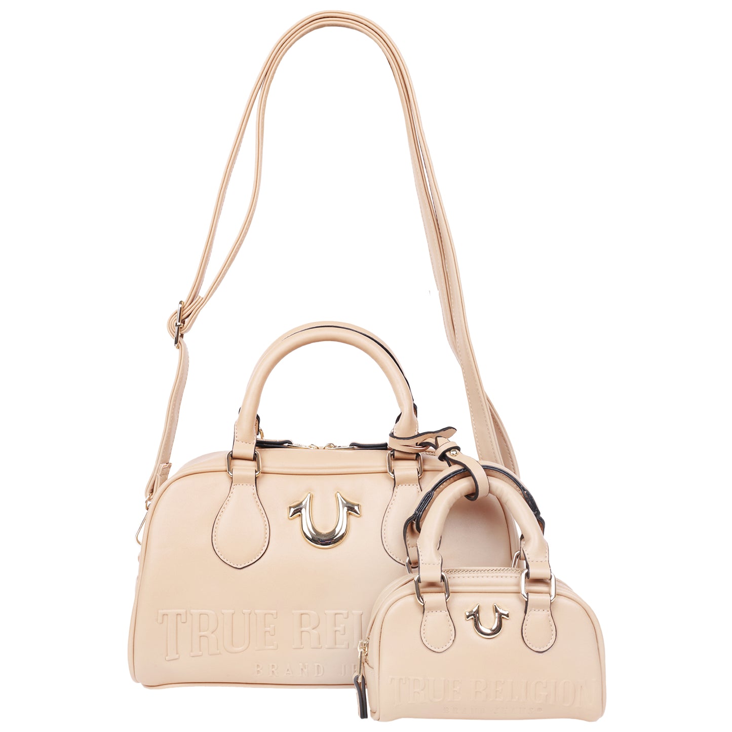 True Religion Logo Satchel with Matching Mini Bag